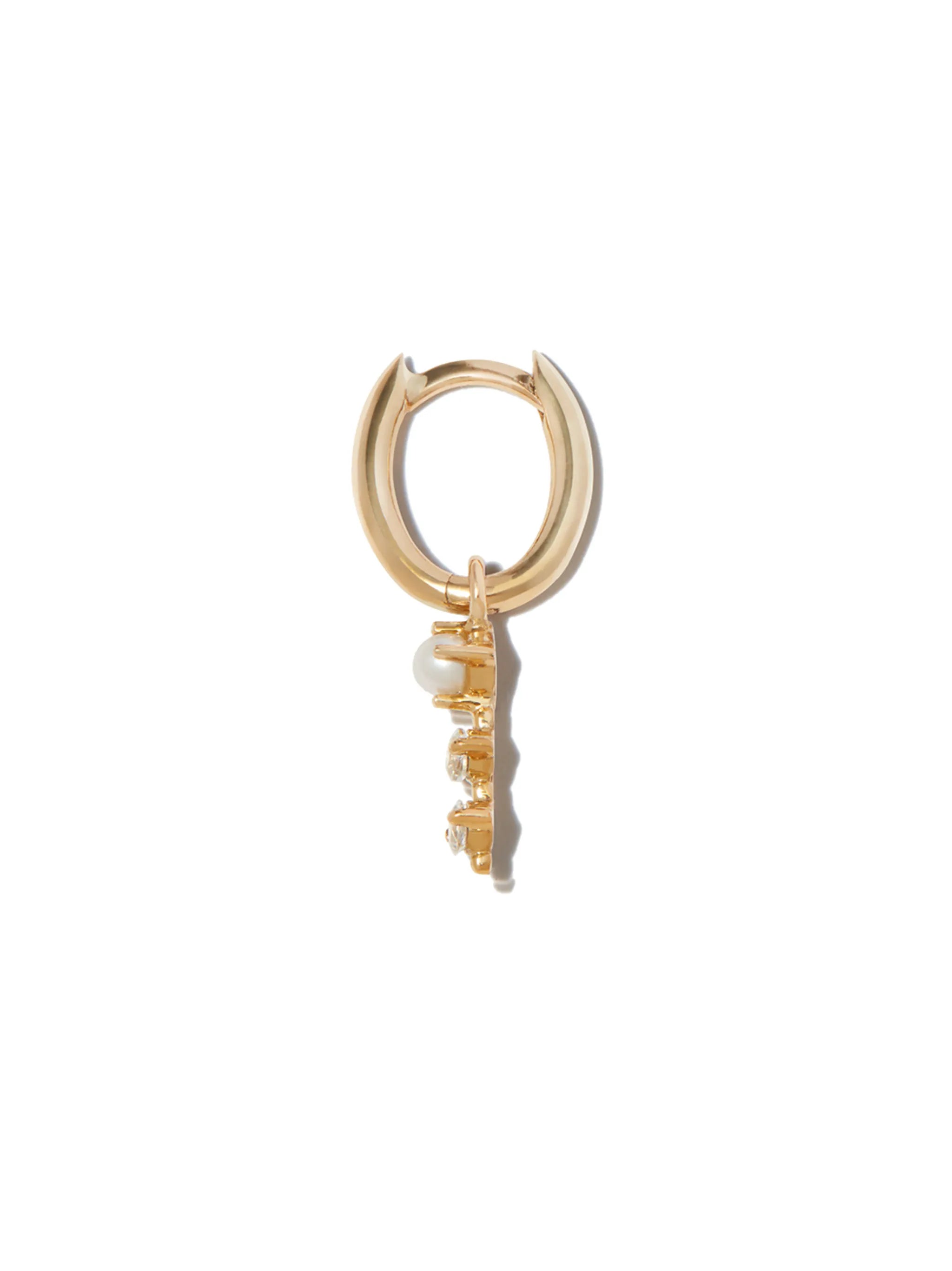 9kt yellow gold single drop earring
