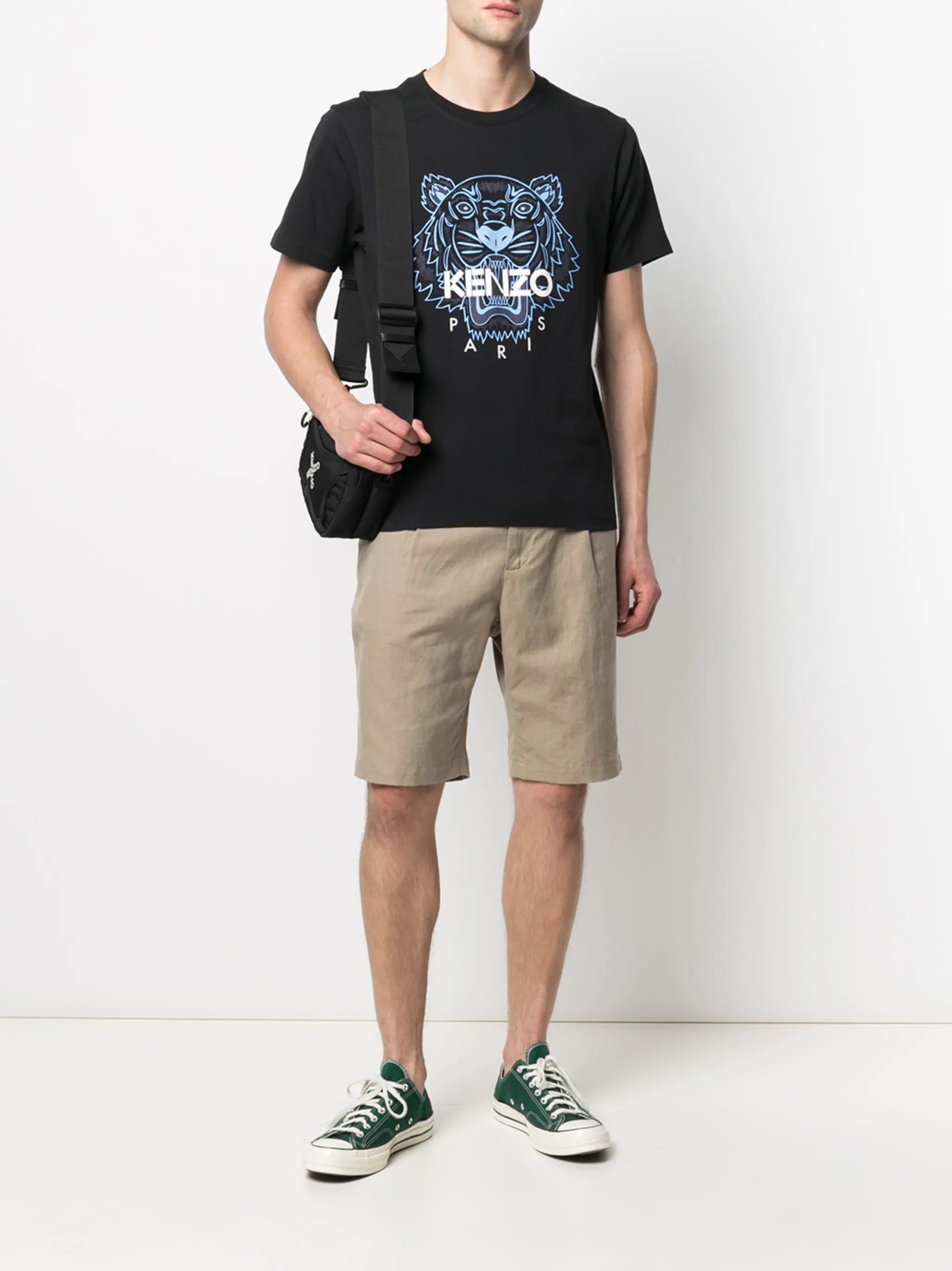 Tiger motif logo-print T-shirt