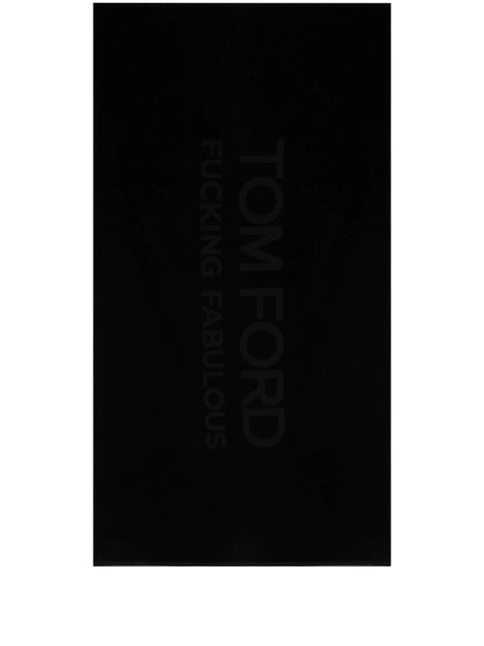 logo-print cotton towel