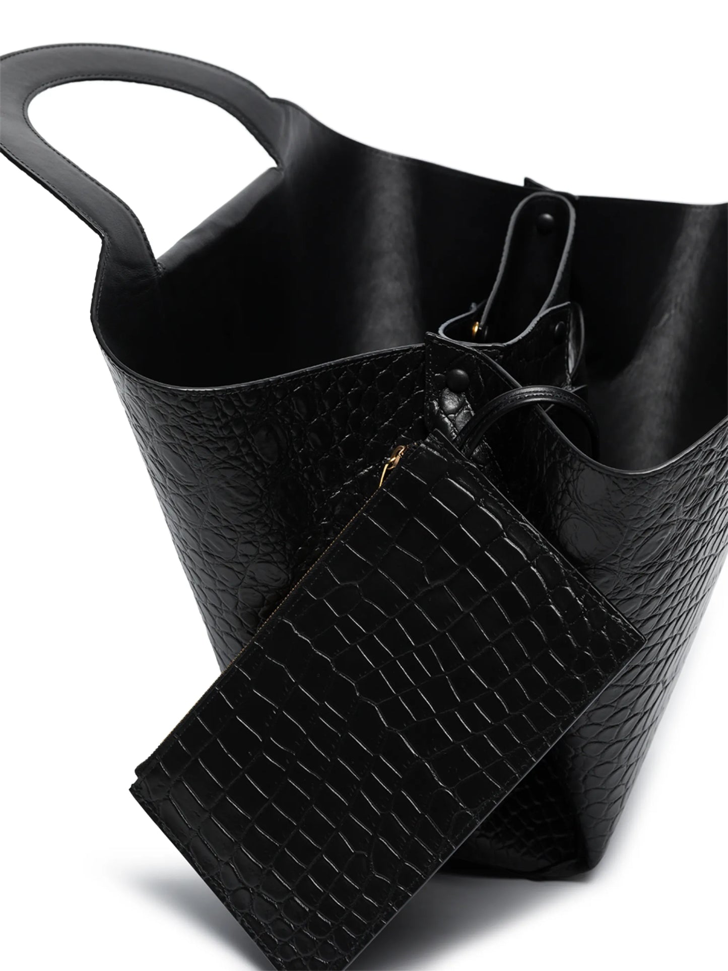 Doll crocodile-effect tote bag