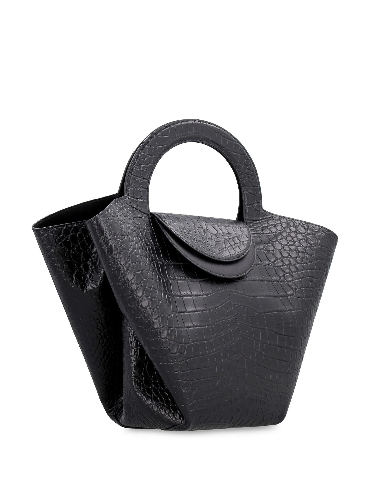 Doll crocodile-effect tote bag