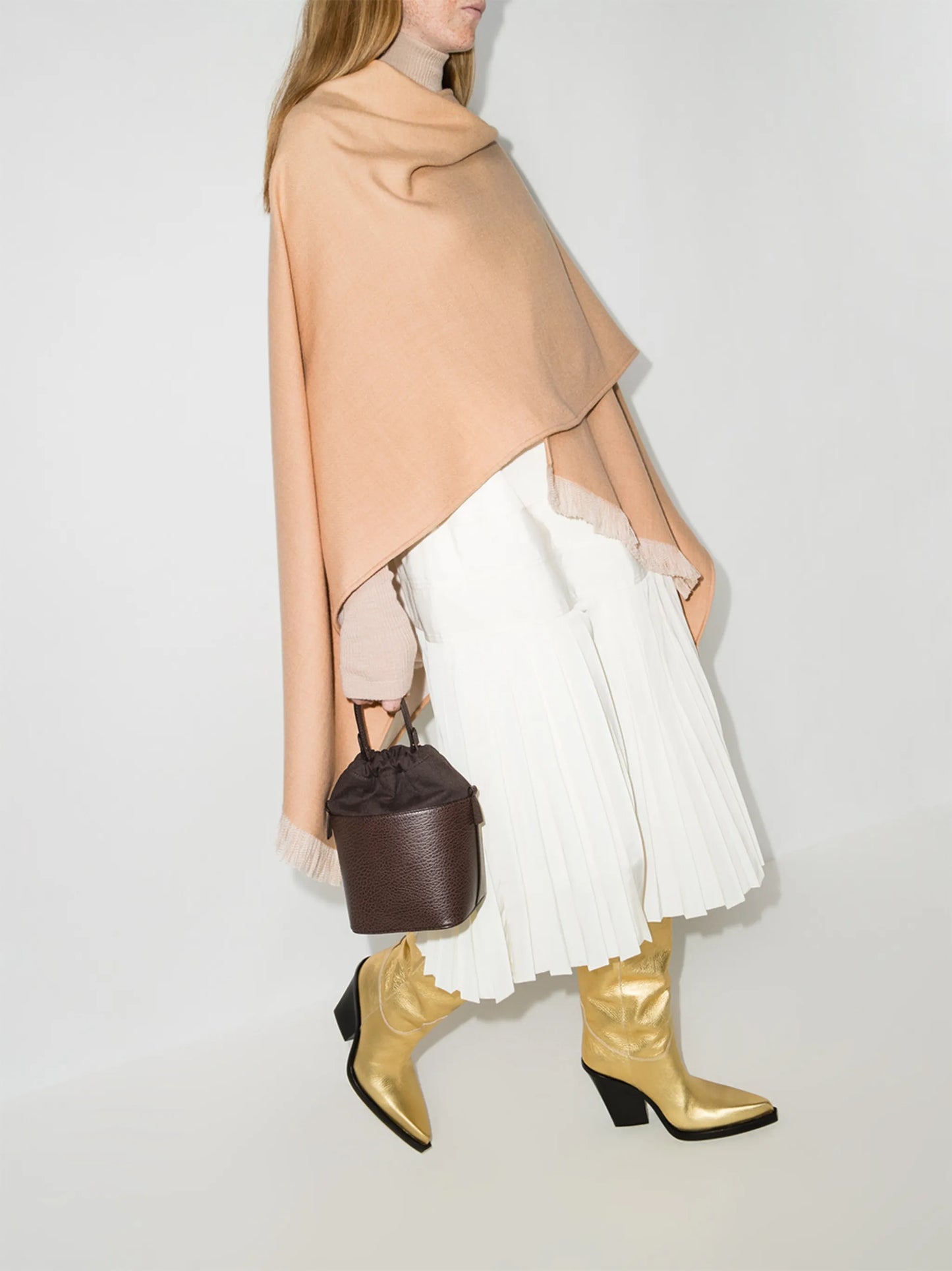 fringed logo poncho