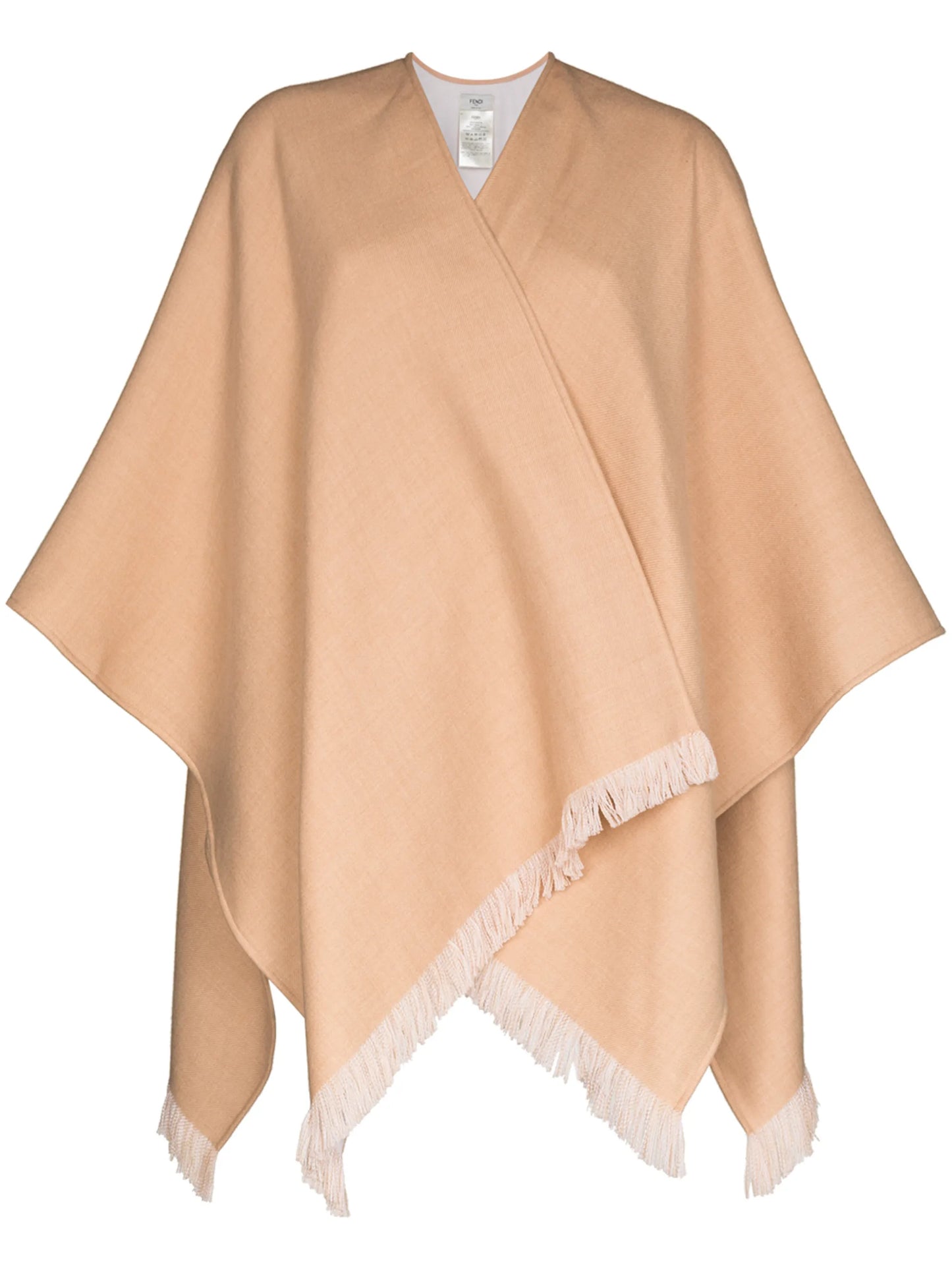 fringed logo poncho