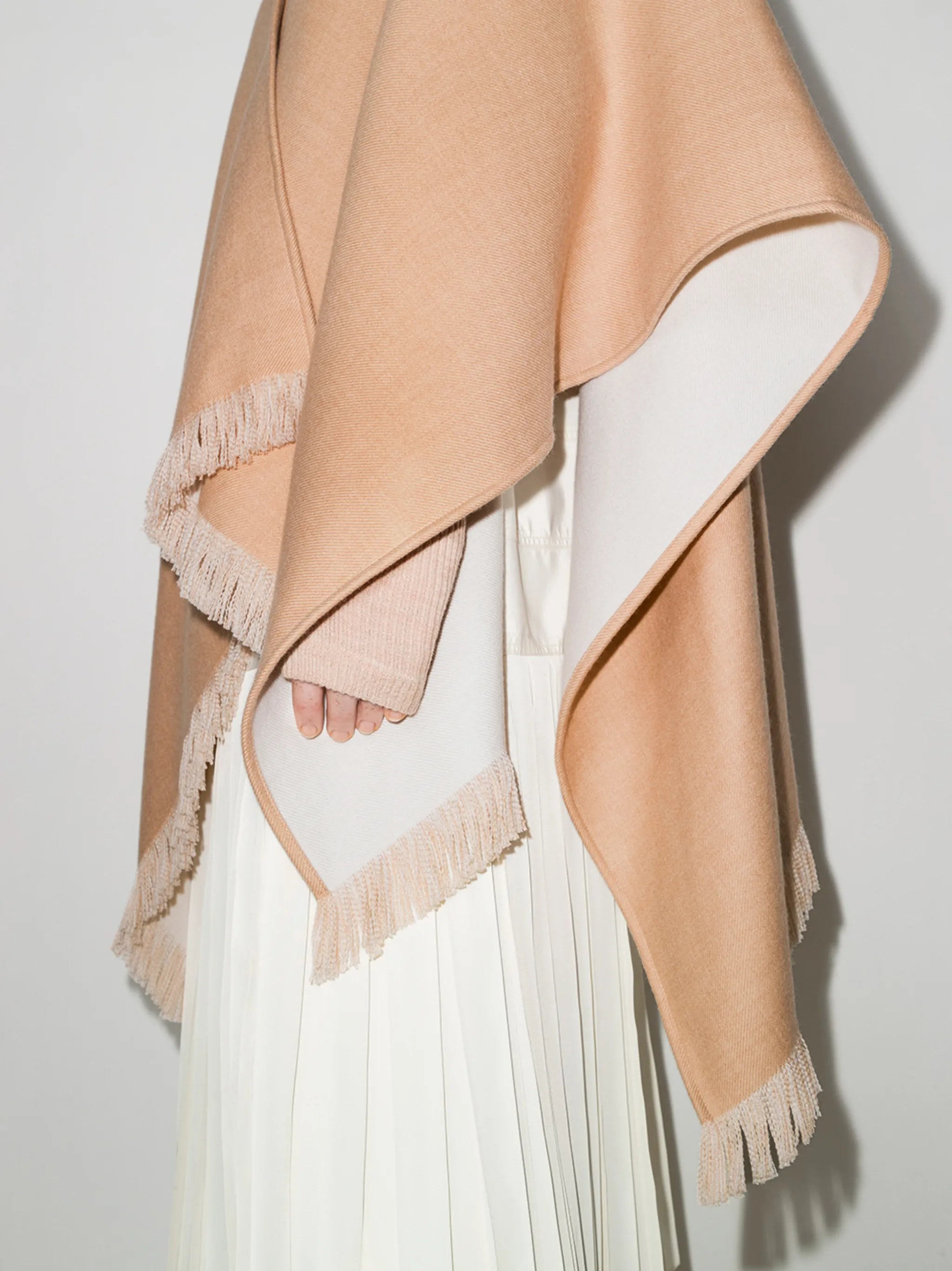 fringed logo poncho