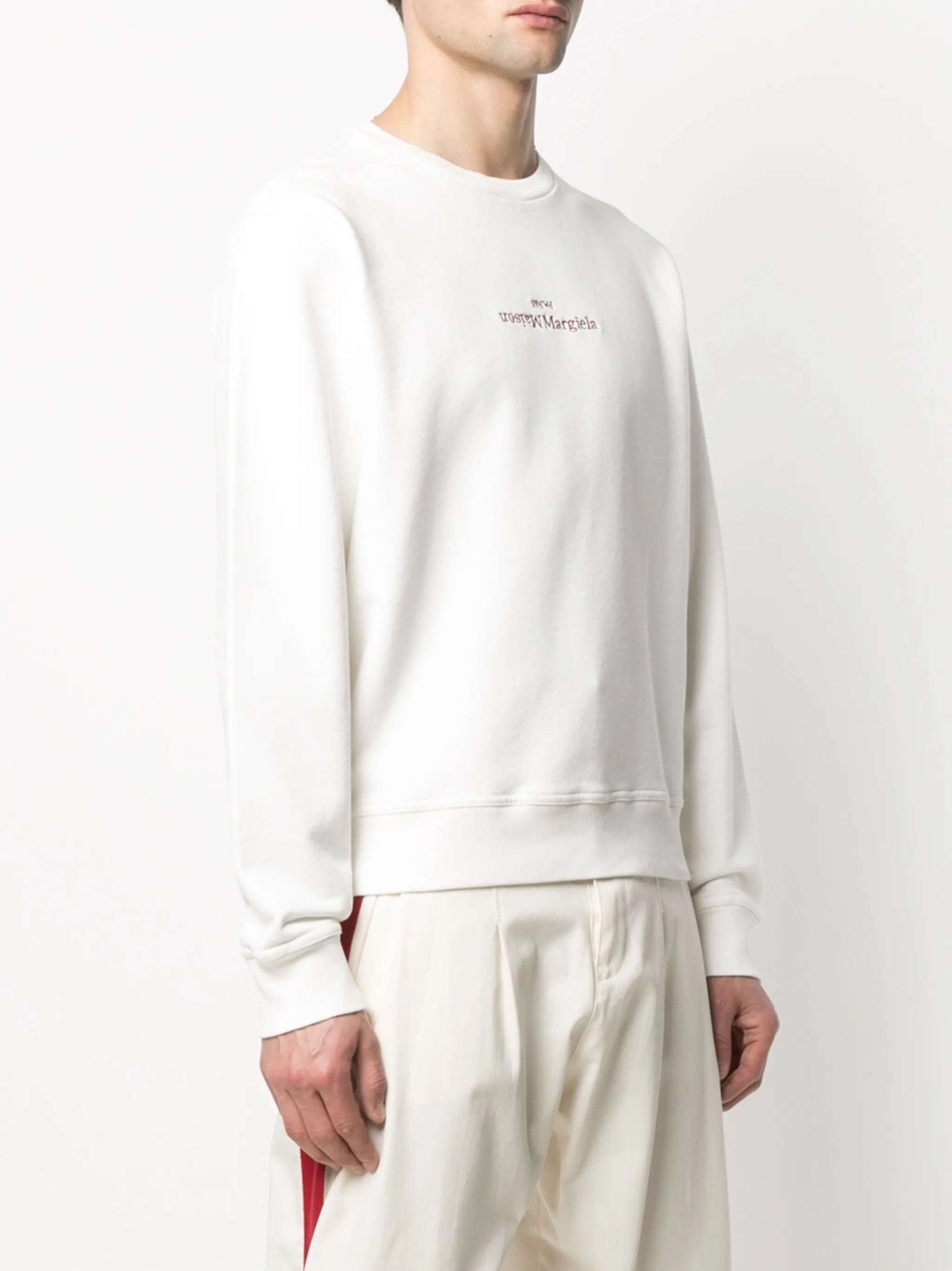embroidered inverted logo sweatshirt