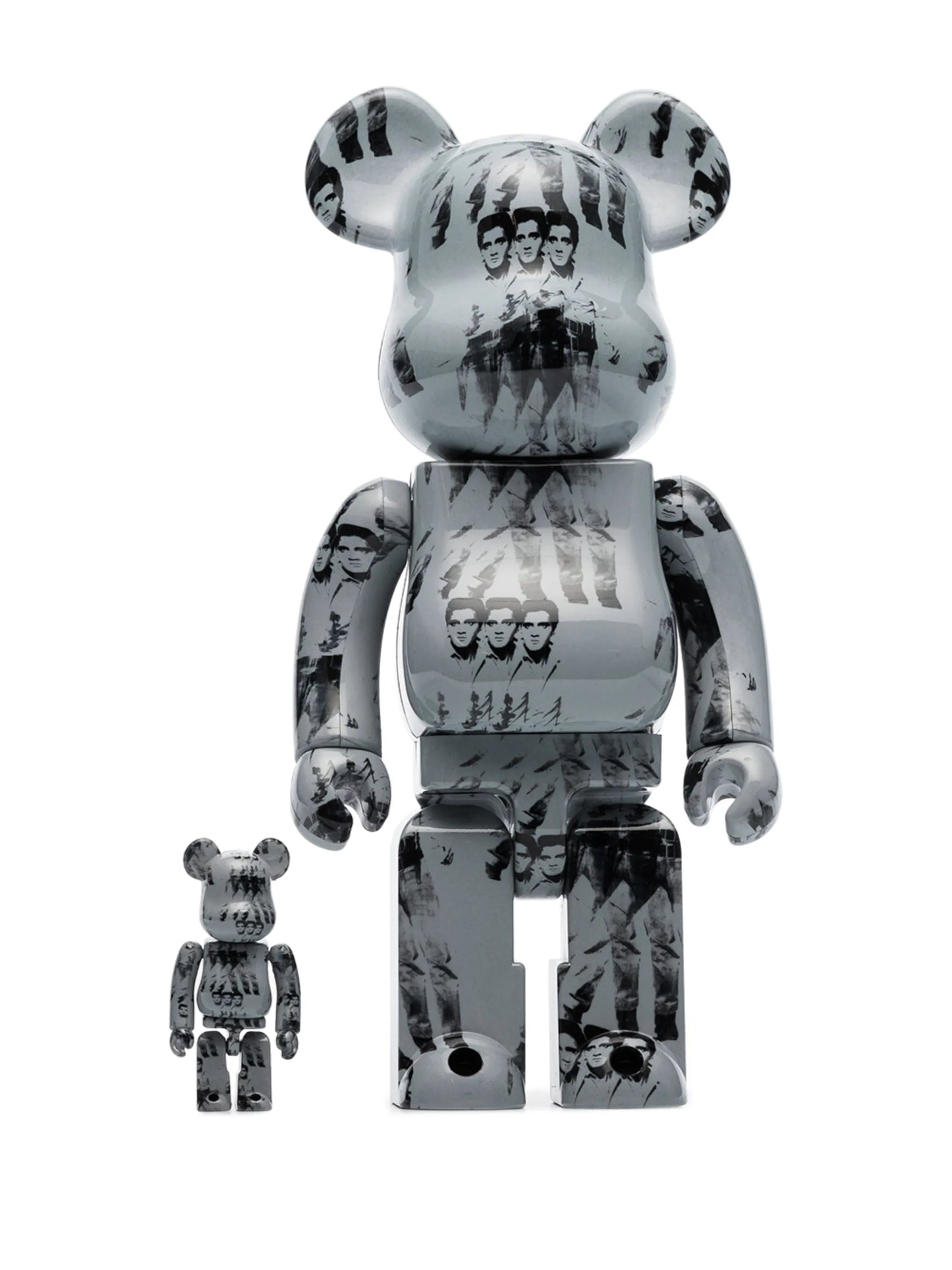 Bearbrick Andy Warhol Elvis set (two piece)