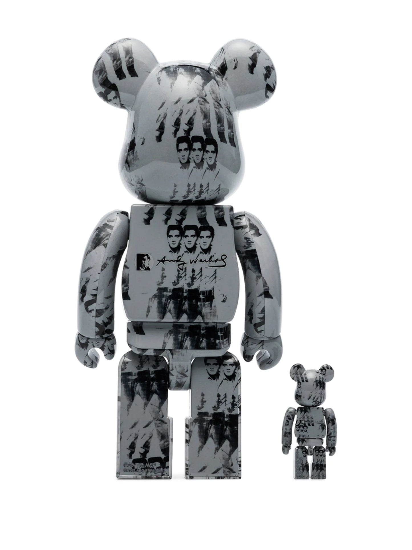Bearbrick Andy Warhol Elvis set (two piece)