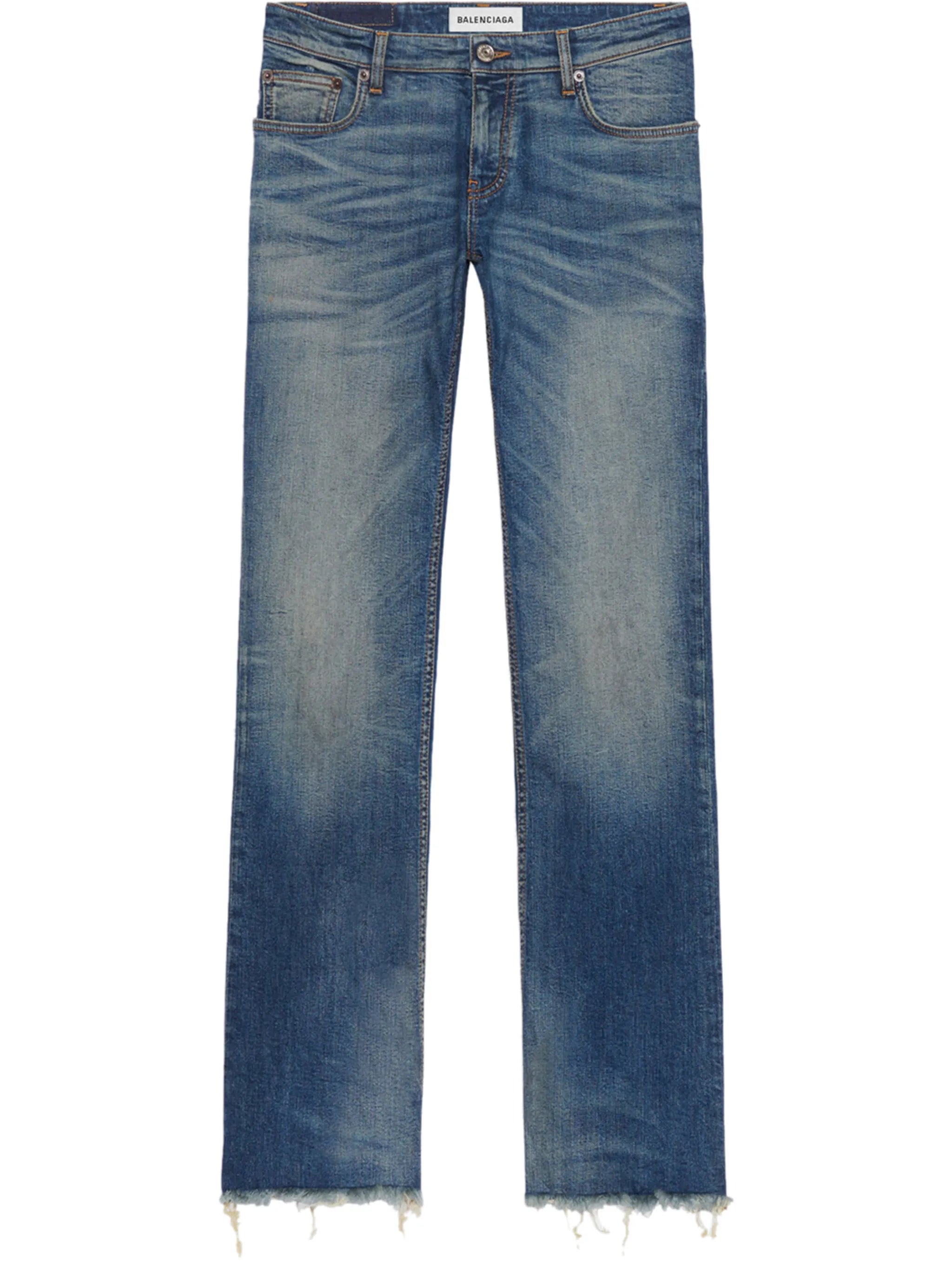 faded-effect flared jeans