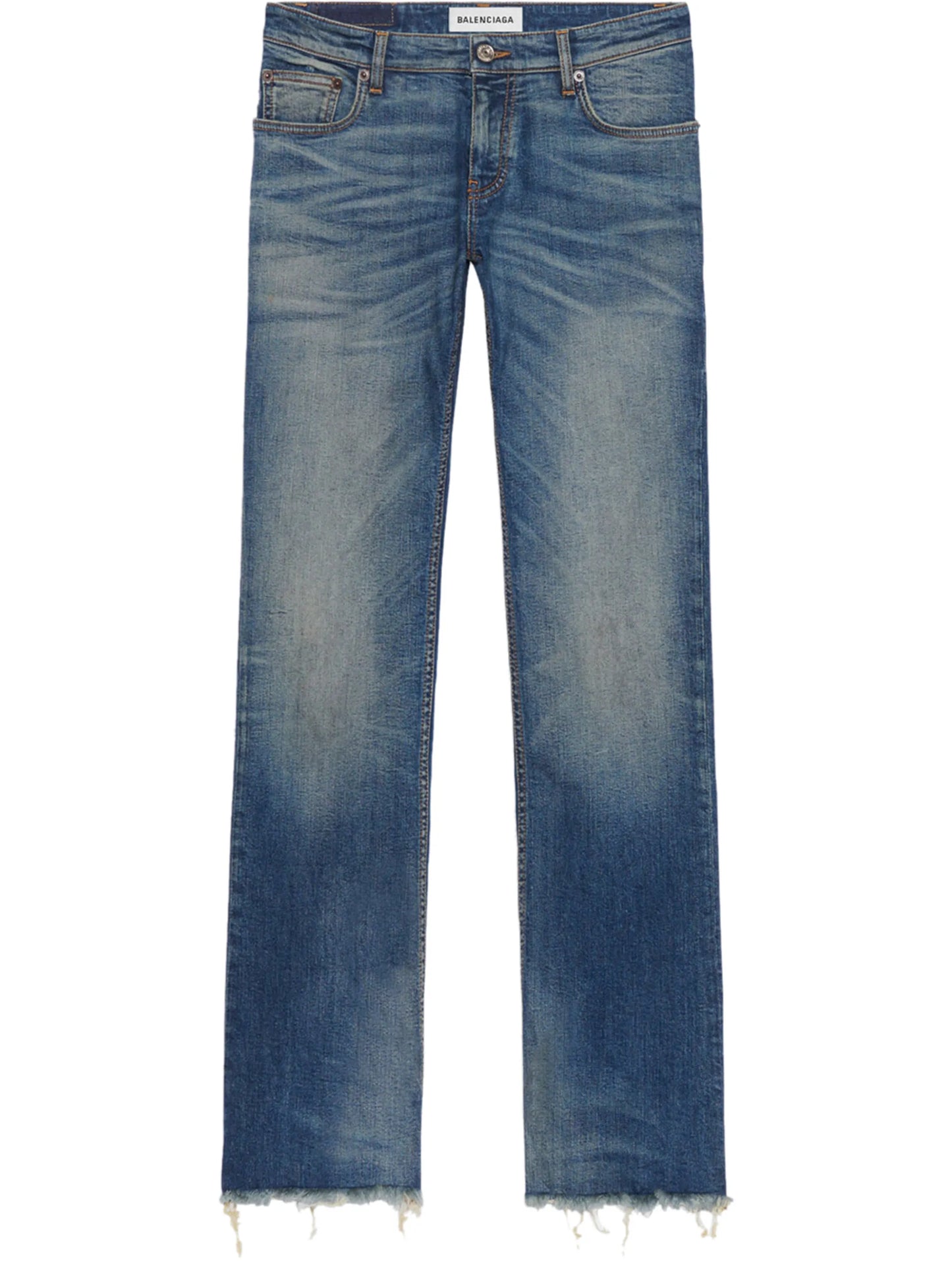 faded-effect flared jeans