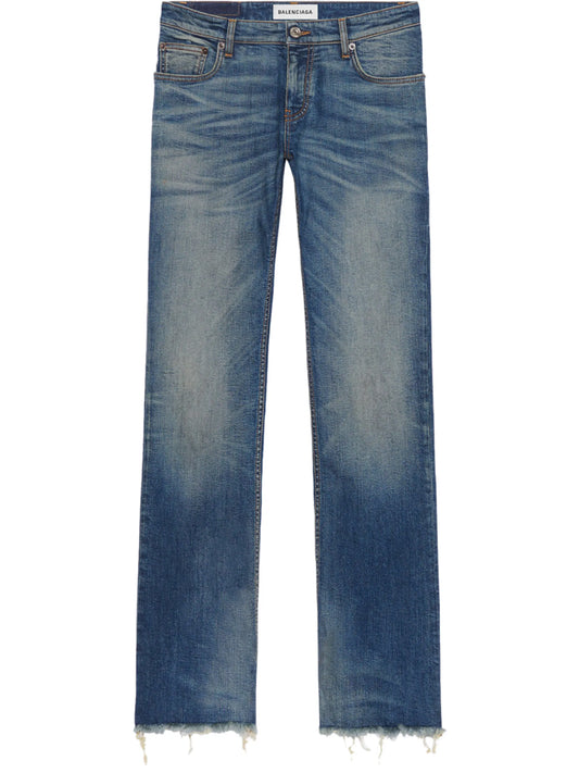 faded-effect flared jeans