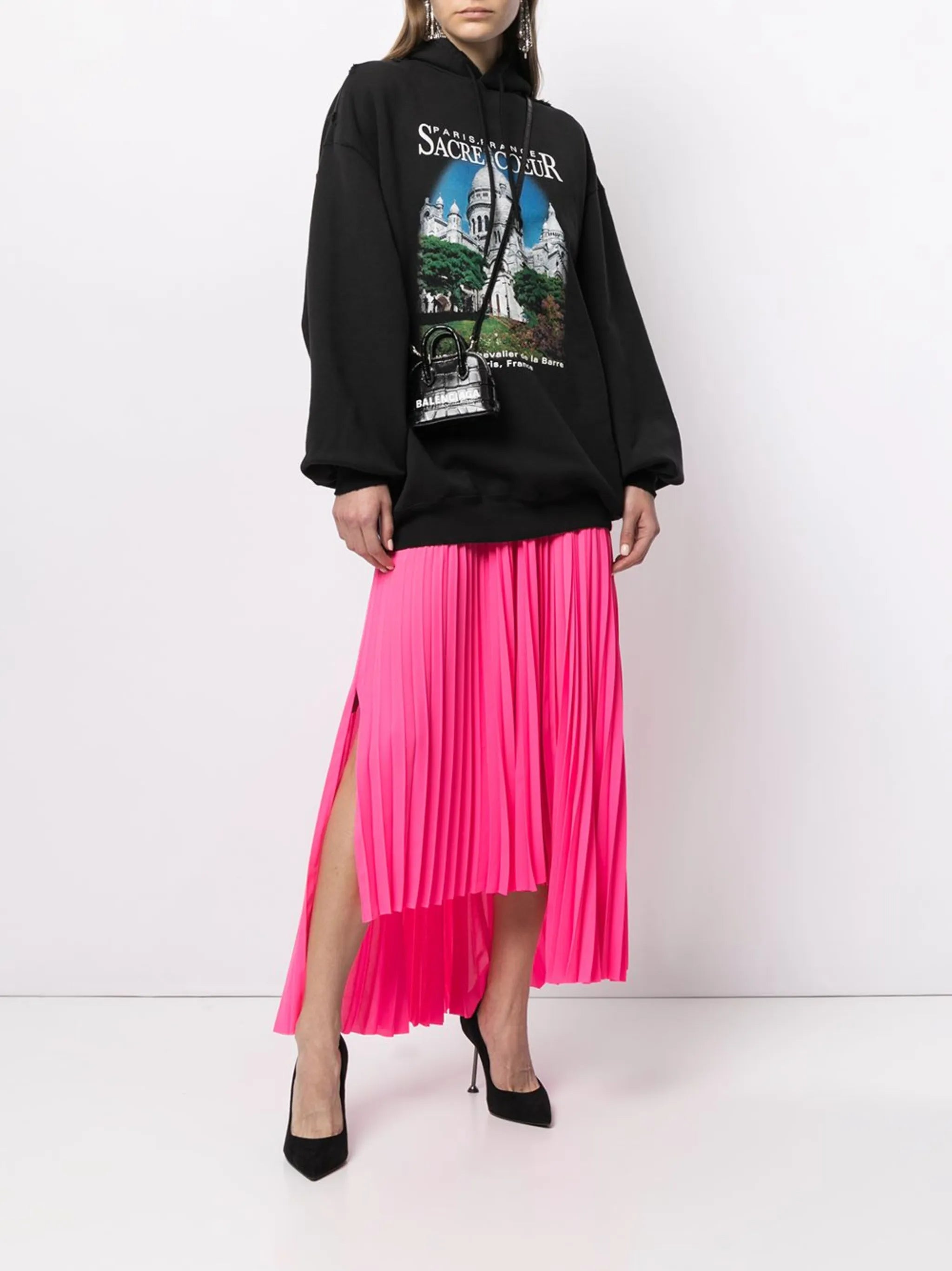 asymmetric pleated skirt