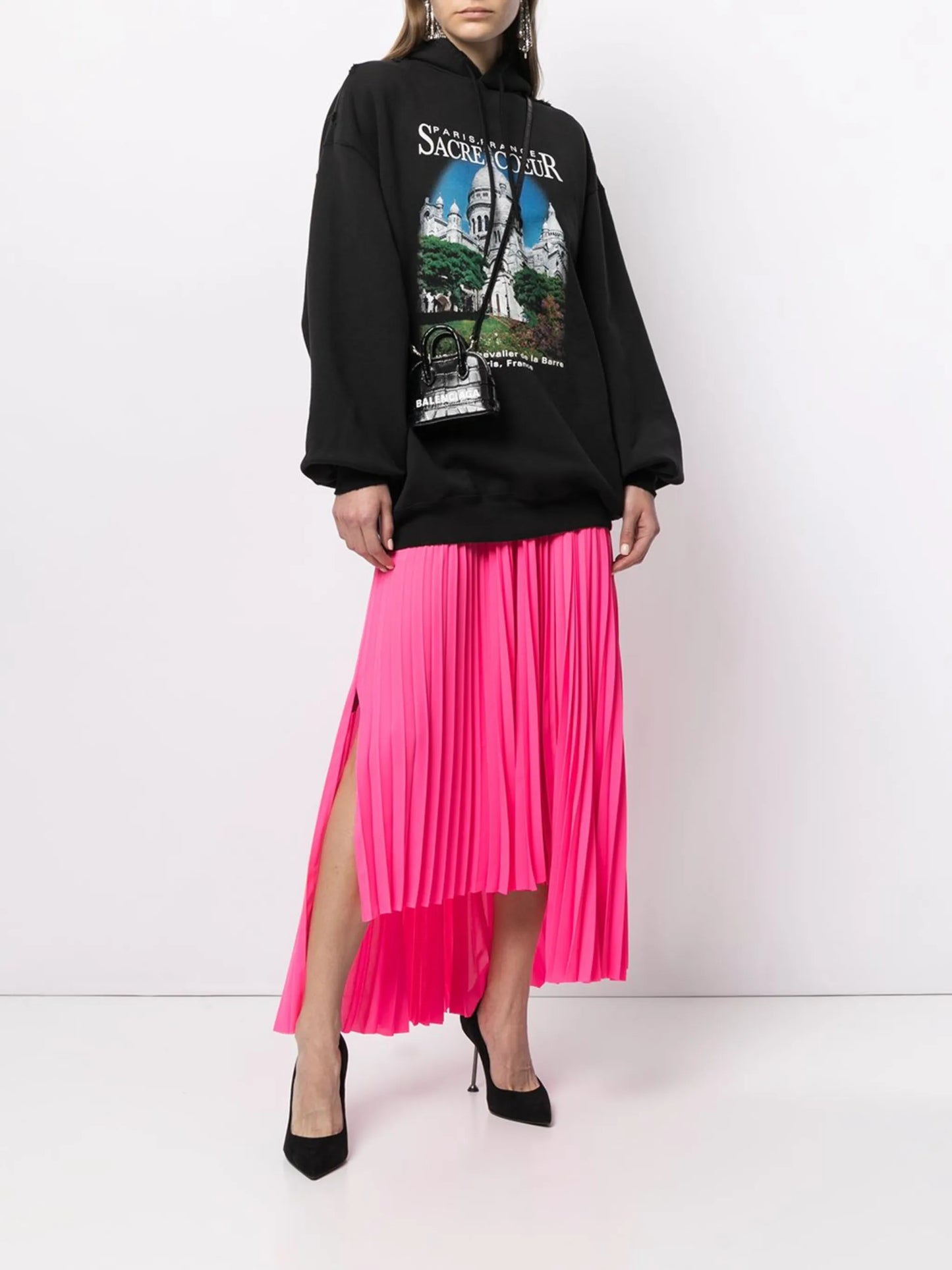 asymmetric pleated skirt
