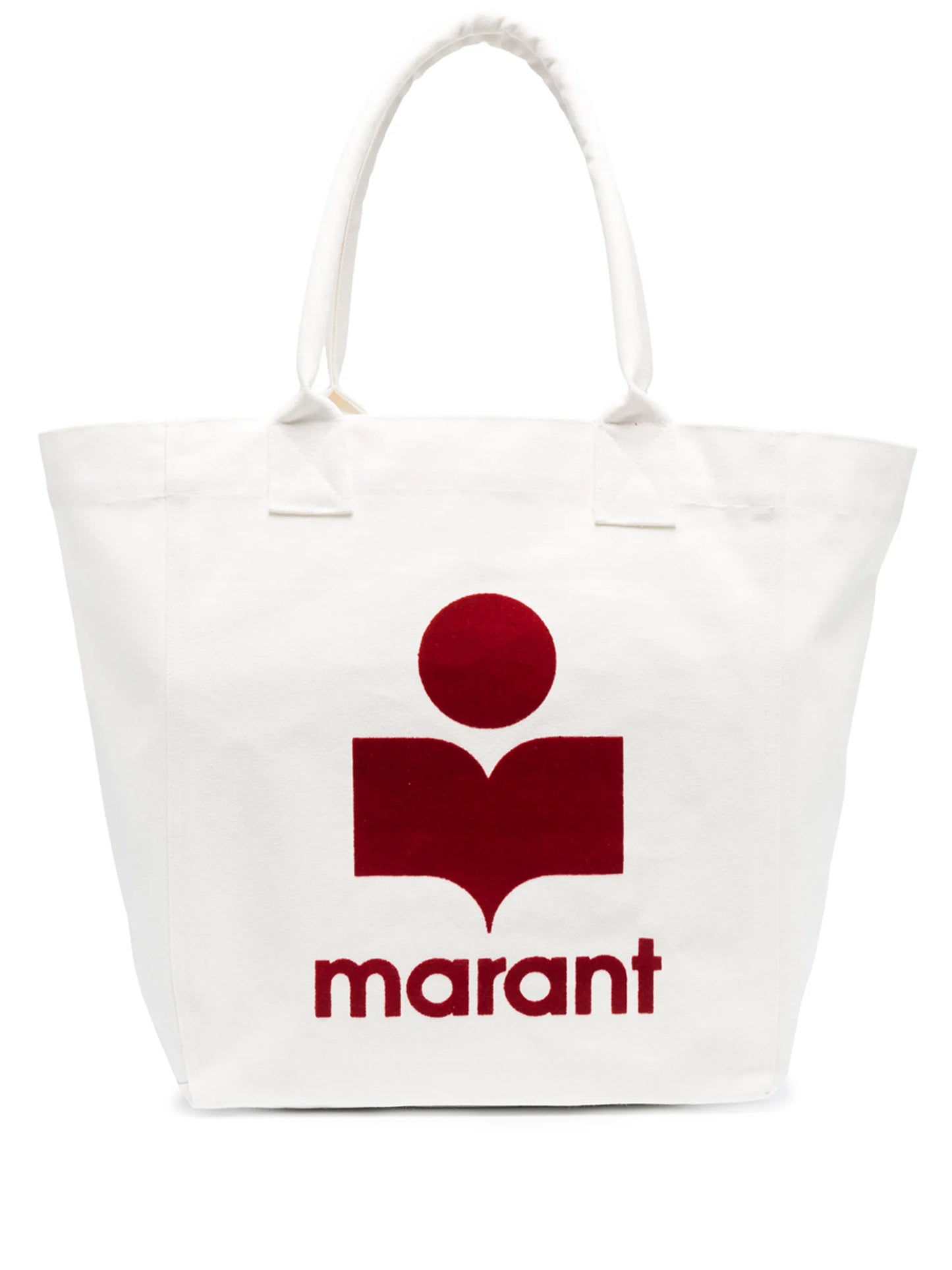 flocked-logo cotton tote bag