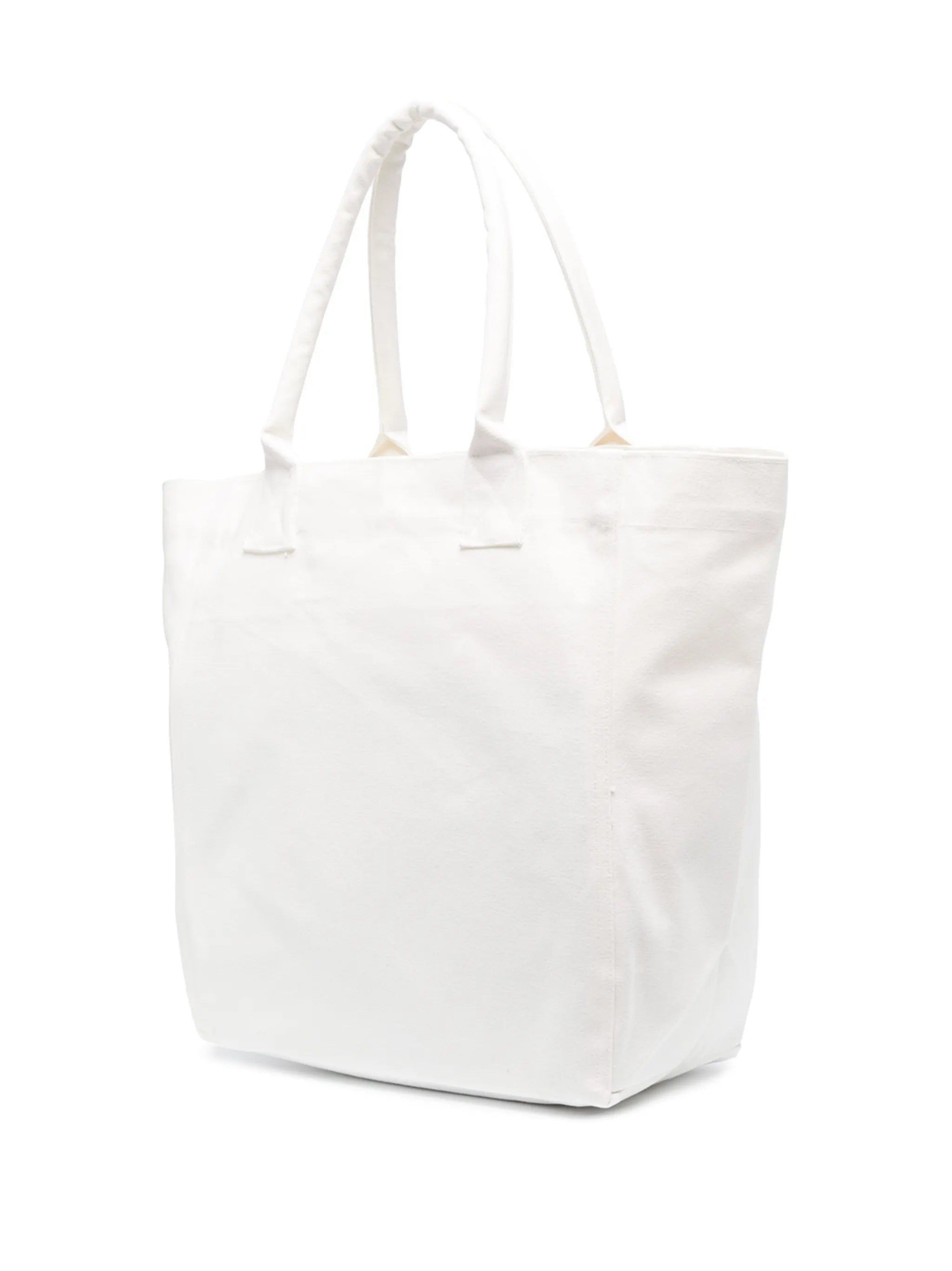flocked-logo cotton tote bag
