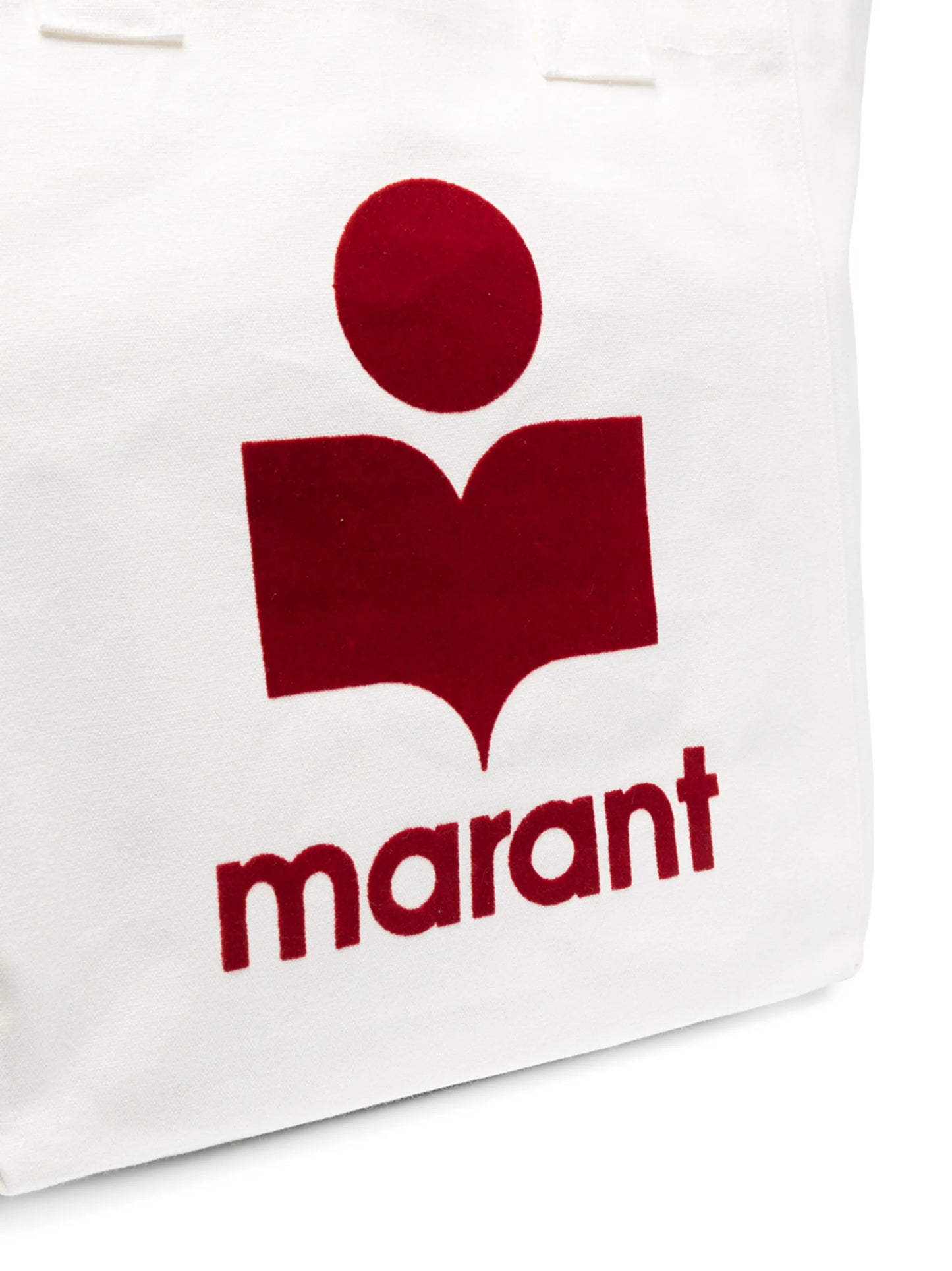 flocked-logo cotton tote bag