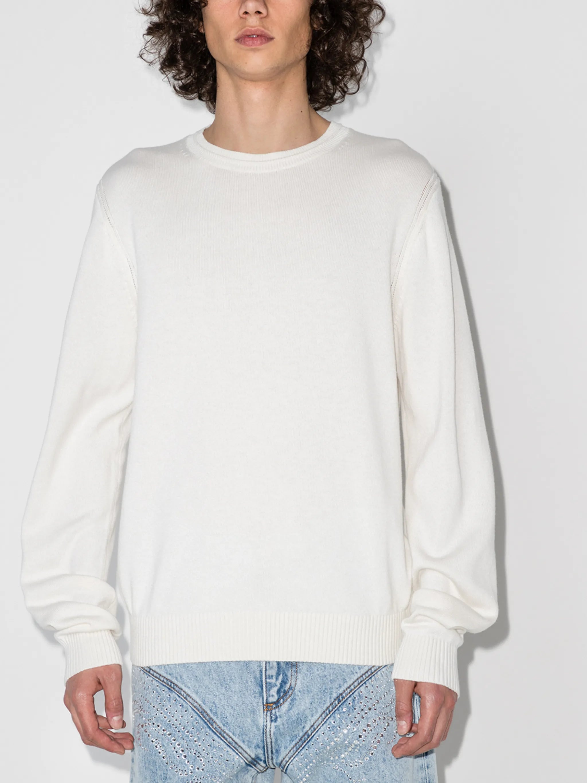 embossed logo crewneck jumper