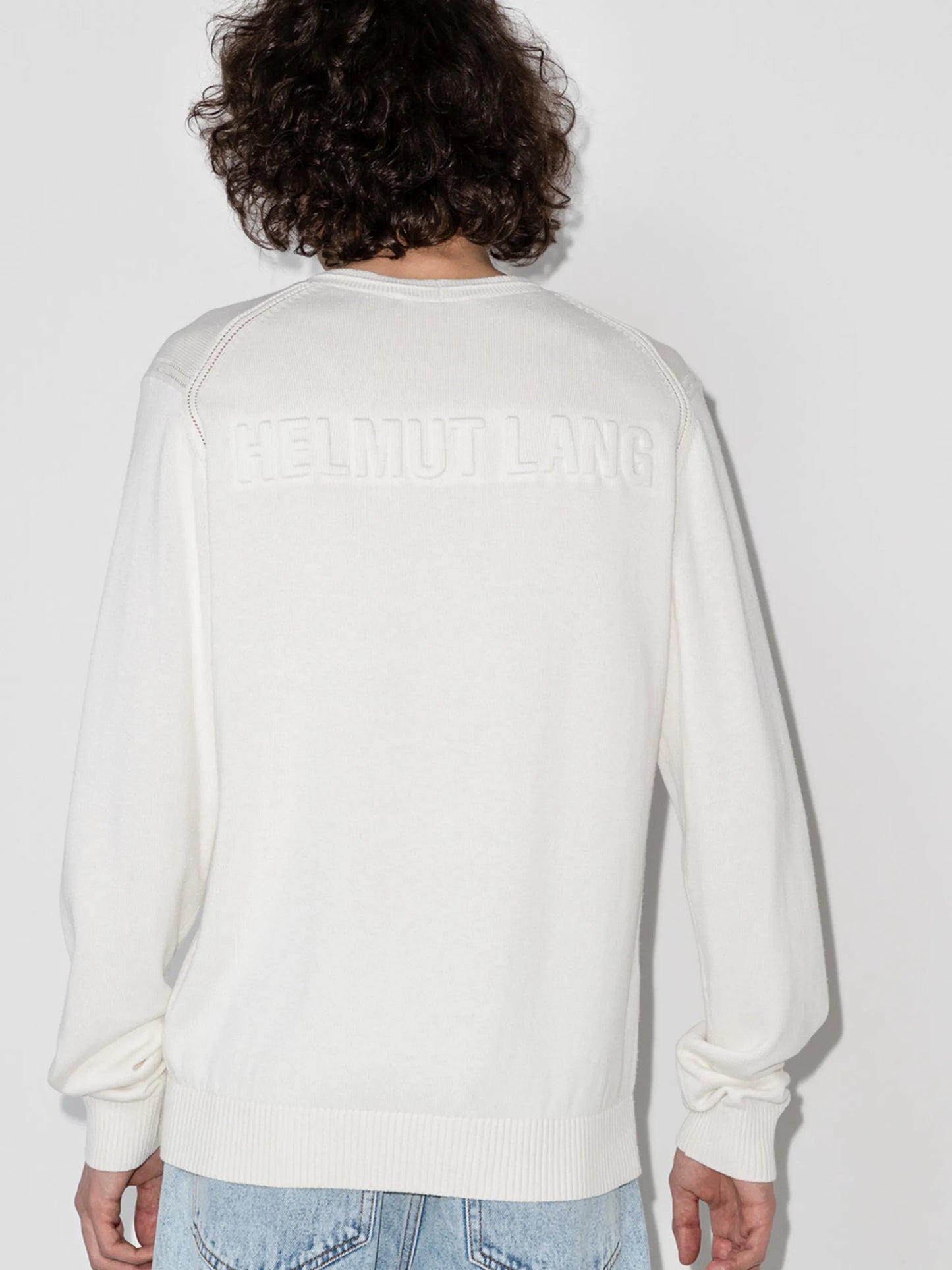 embossed logo crewneck jumper