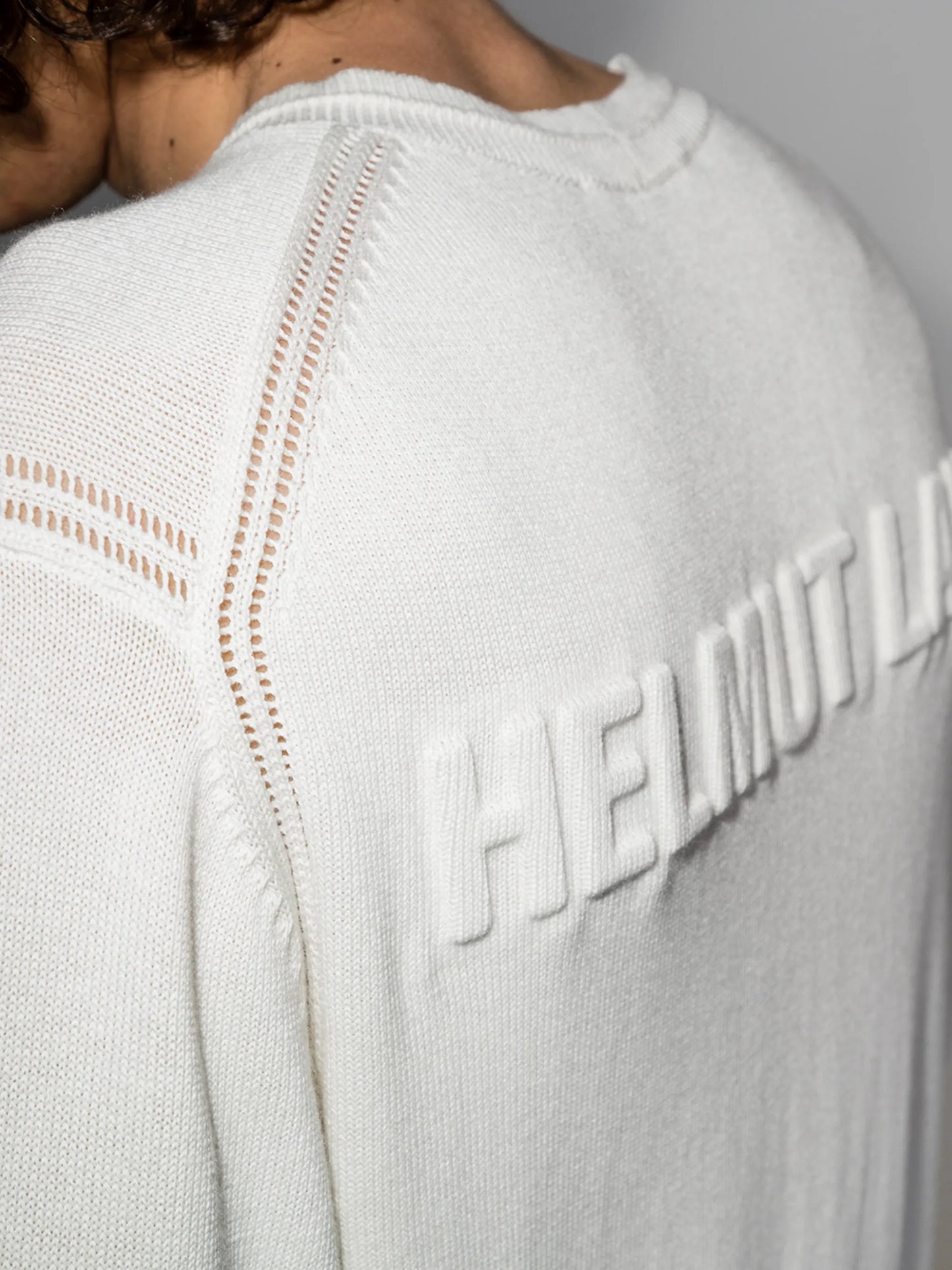 embossed logo crewneck jumper
