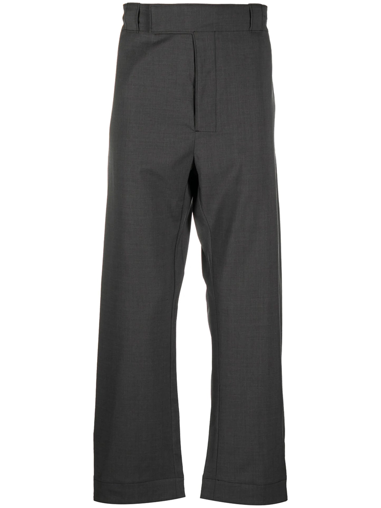 straight-leg wool trousers