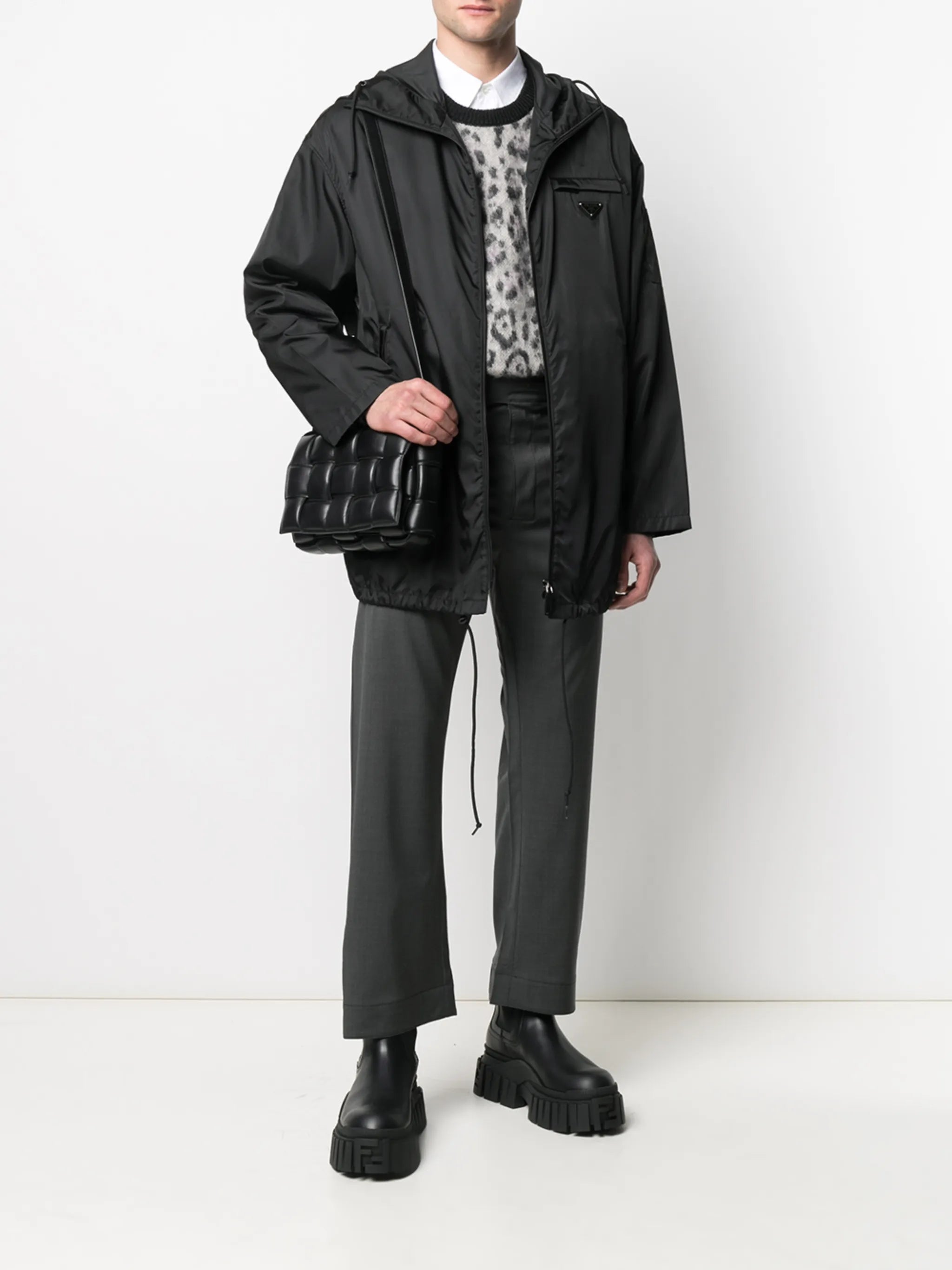straight-leg wool trousers