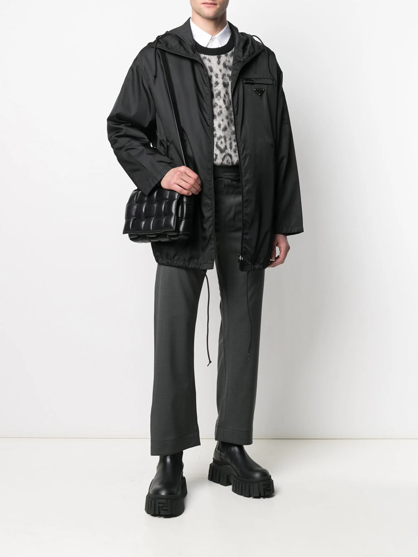 straight-leg wool trousers