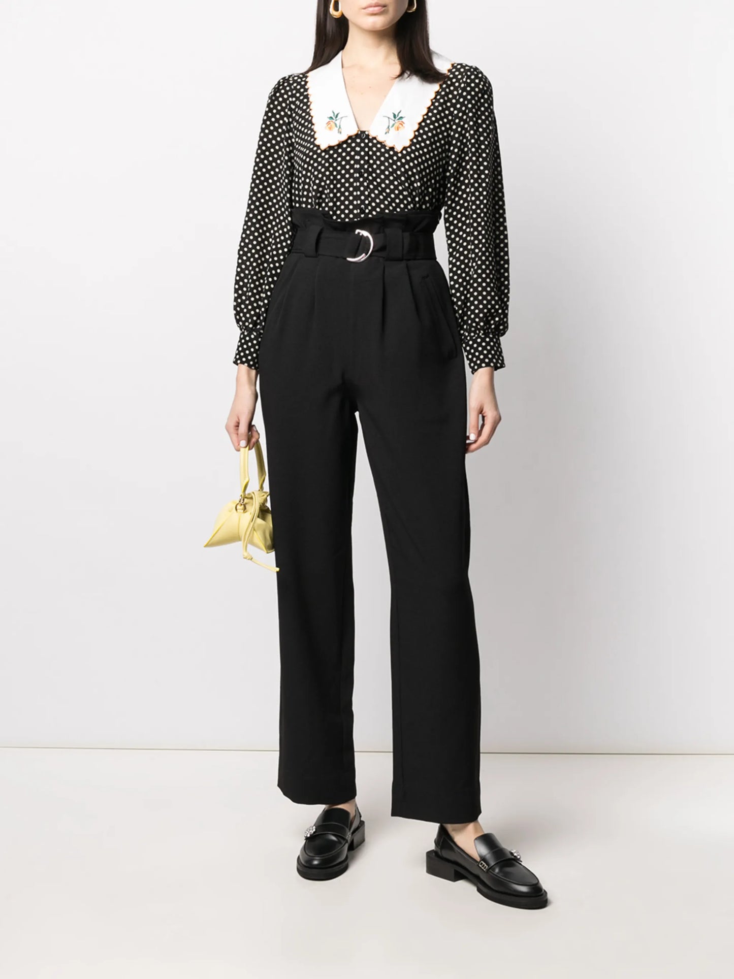 belted straight-leg trousers