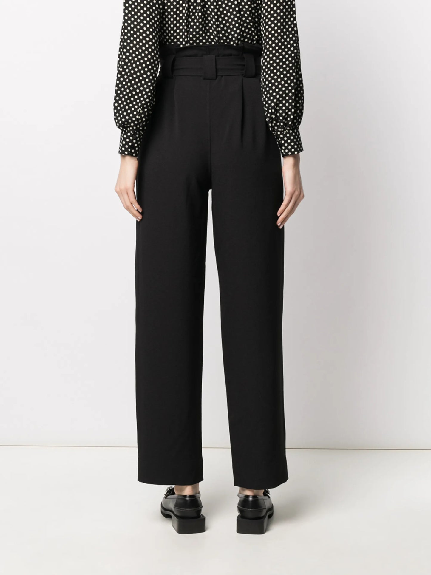 belted straight-leg trousers