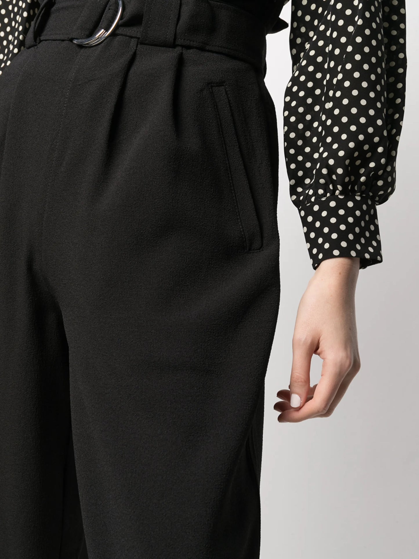 belted straight-leg trousers