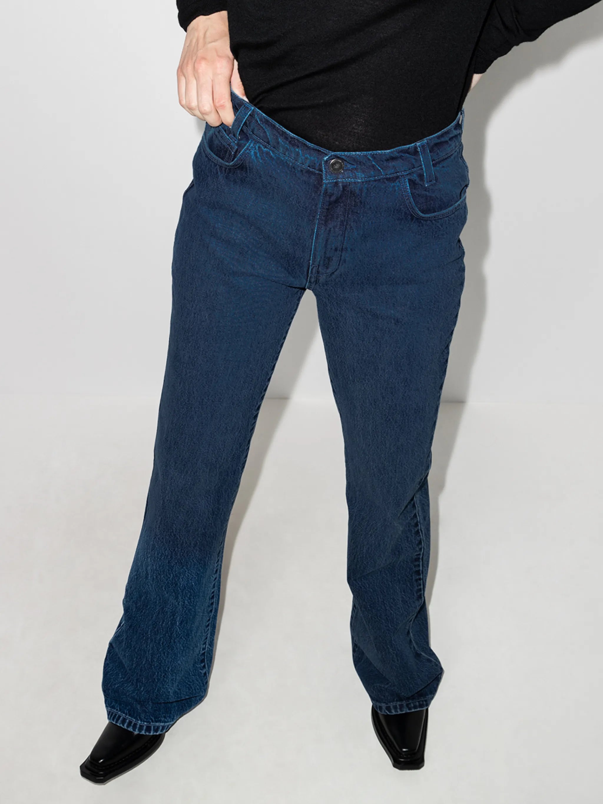 high-rise flared jeans