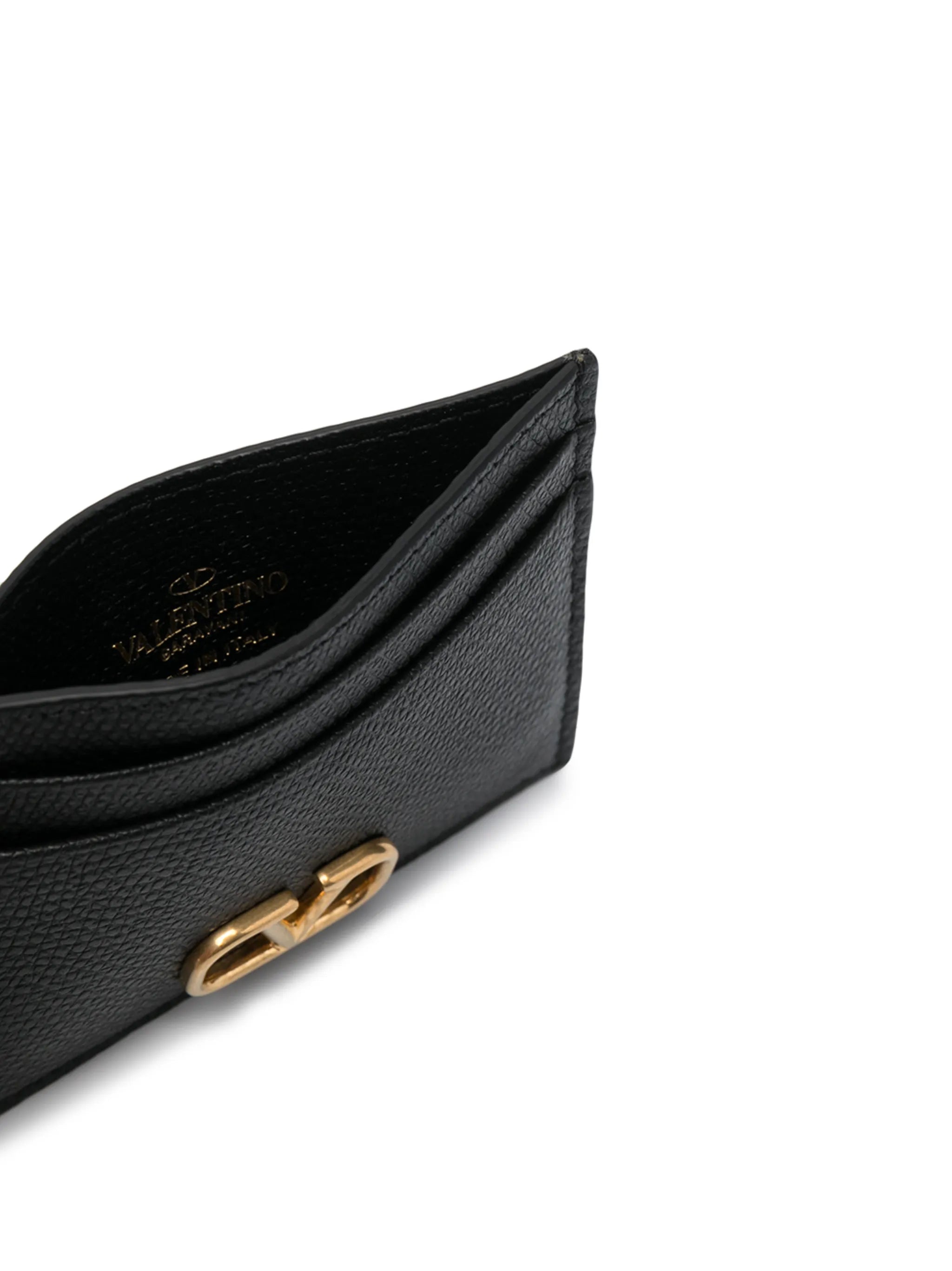 VLogo Signature pebbled card holder