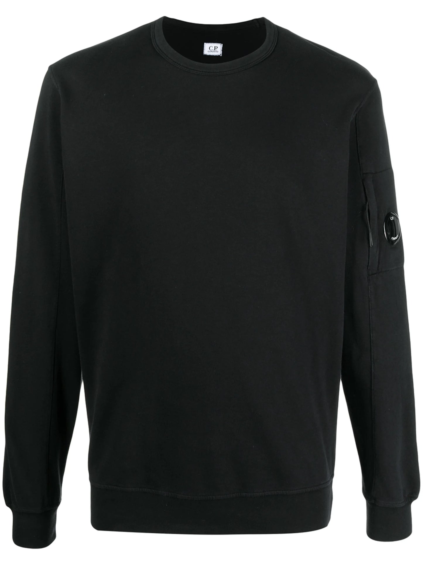 round neck sleeve logo sweatshirt