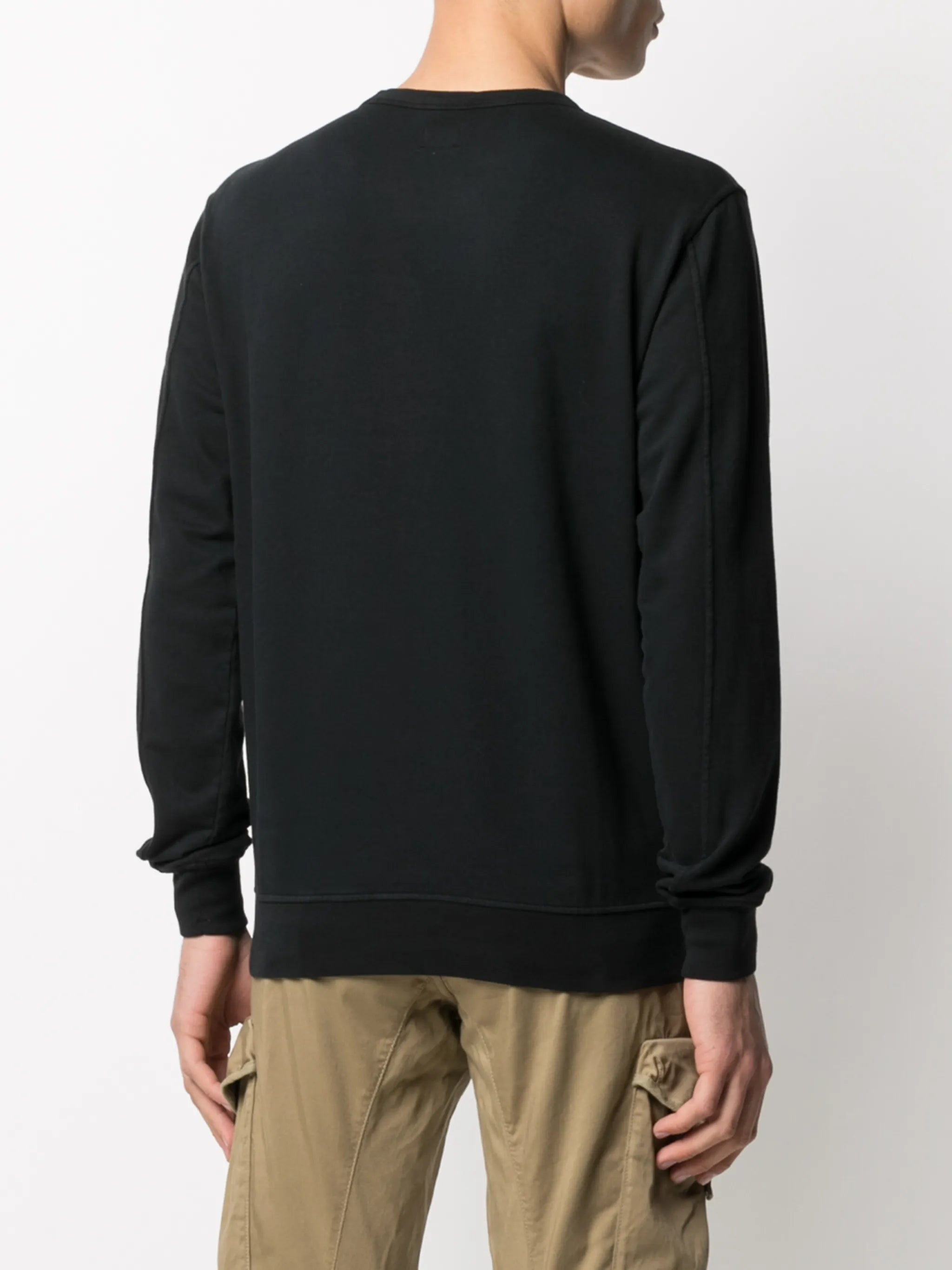 round neck sleeve logo sweatshirt