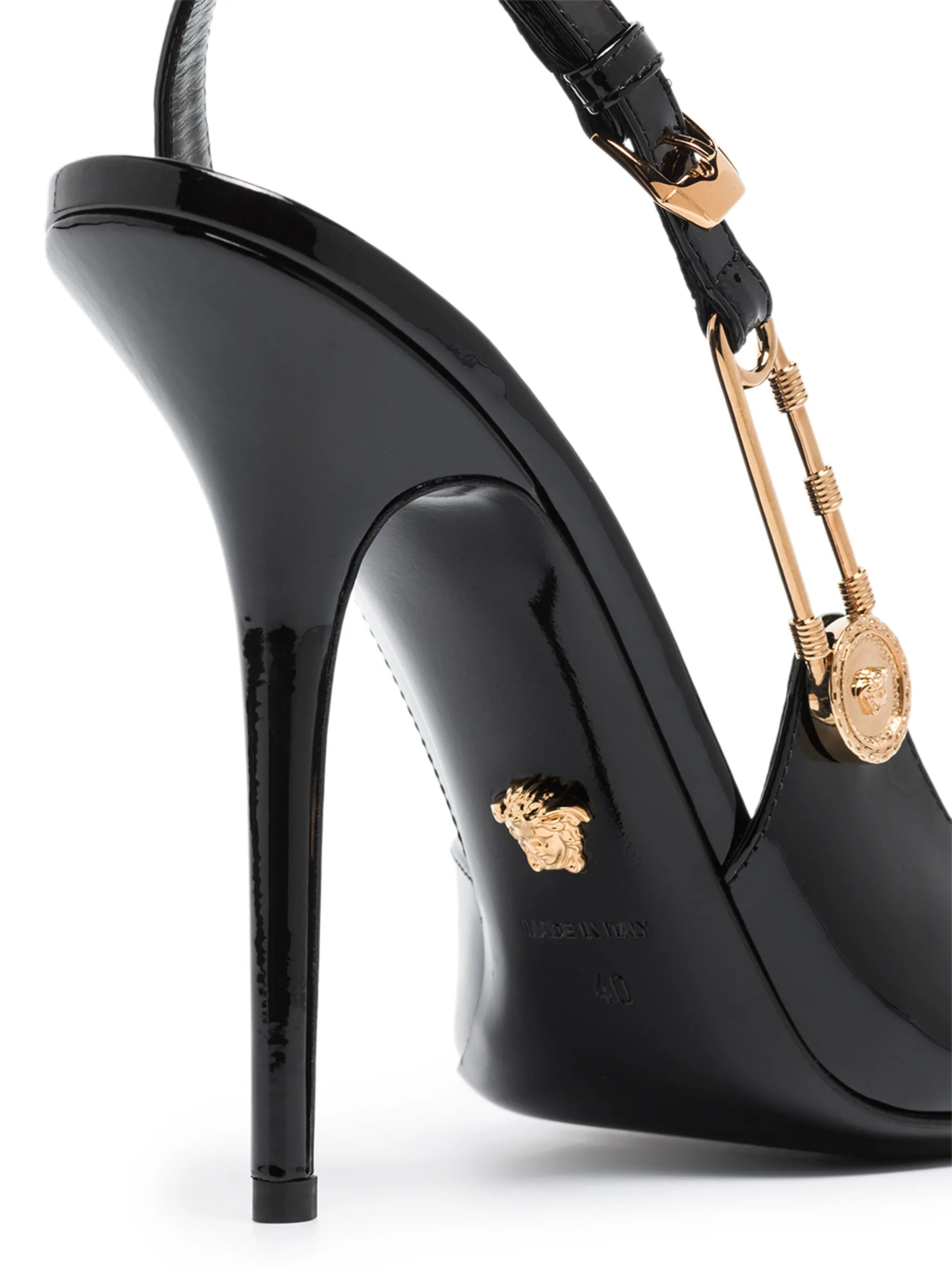 Safety-Pin 110mm slingback pumps