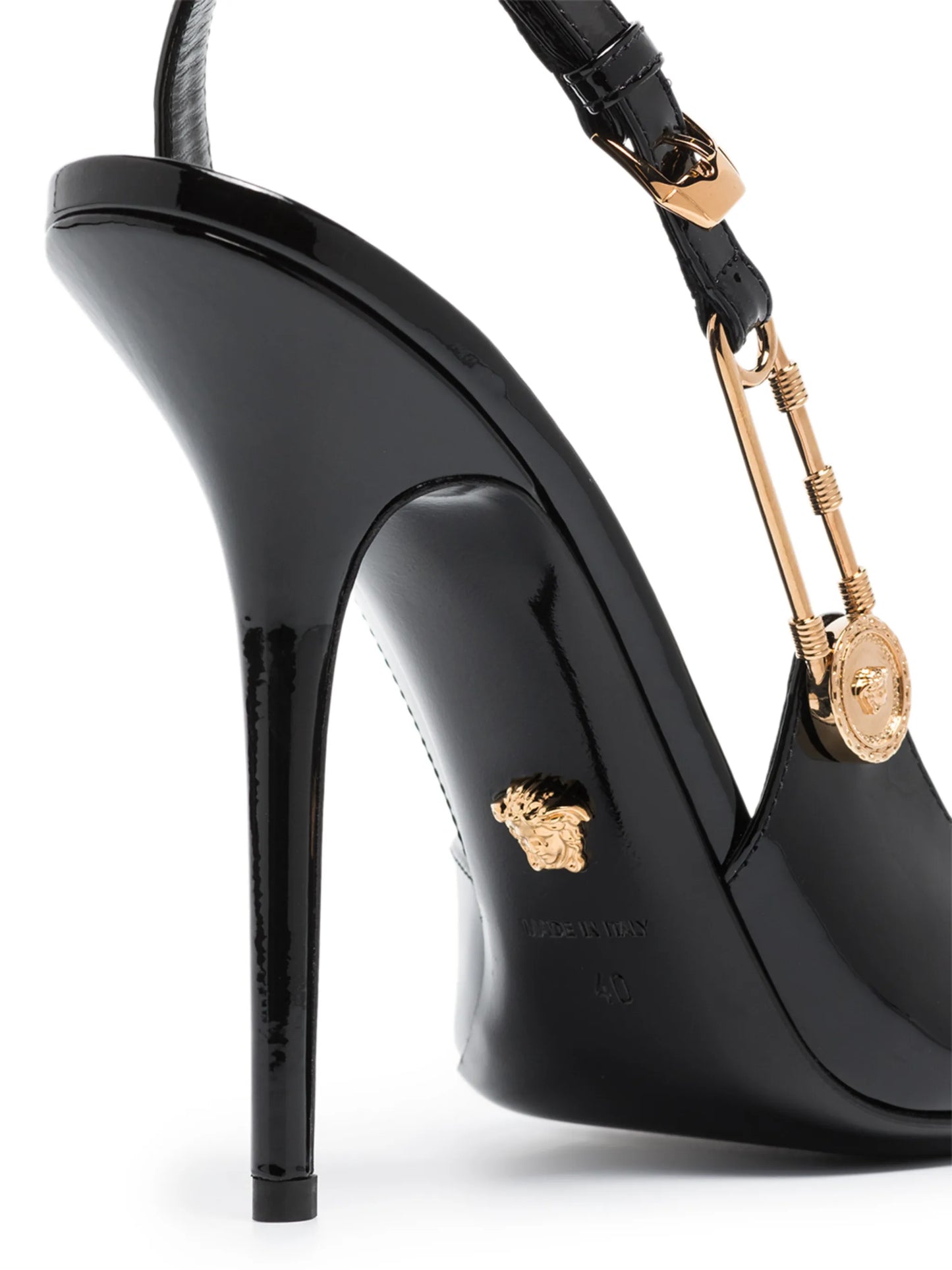 Safety-Pin 110mm slingback pumps