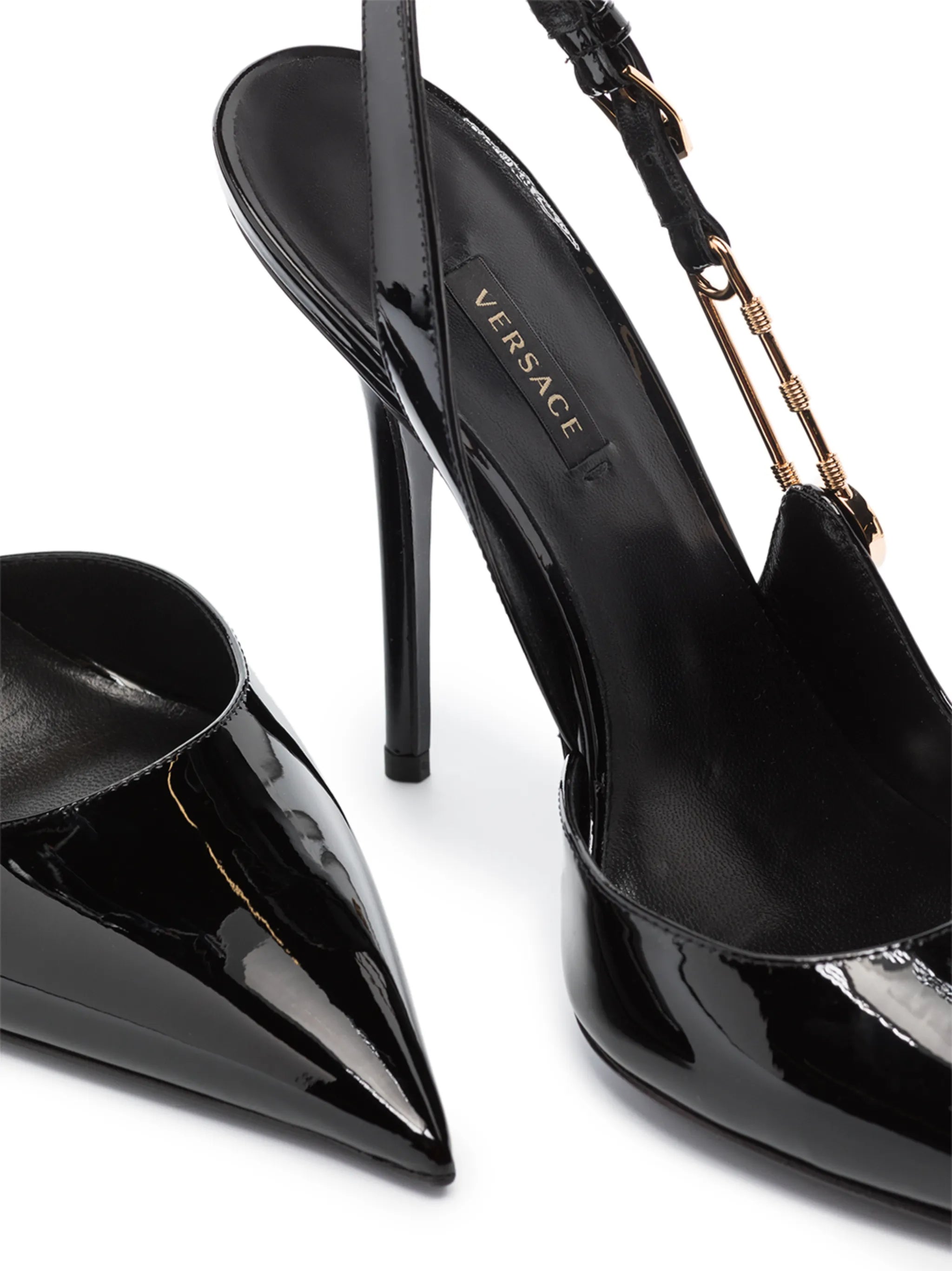 Safety-Pin 110mm slingback pumps