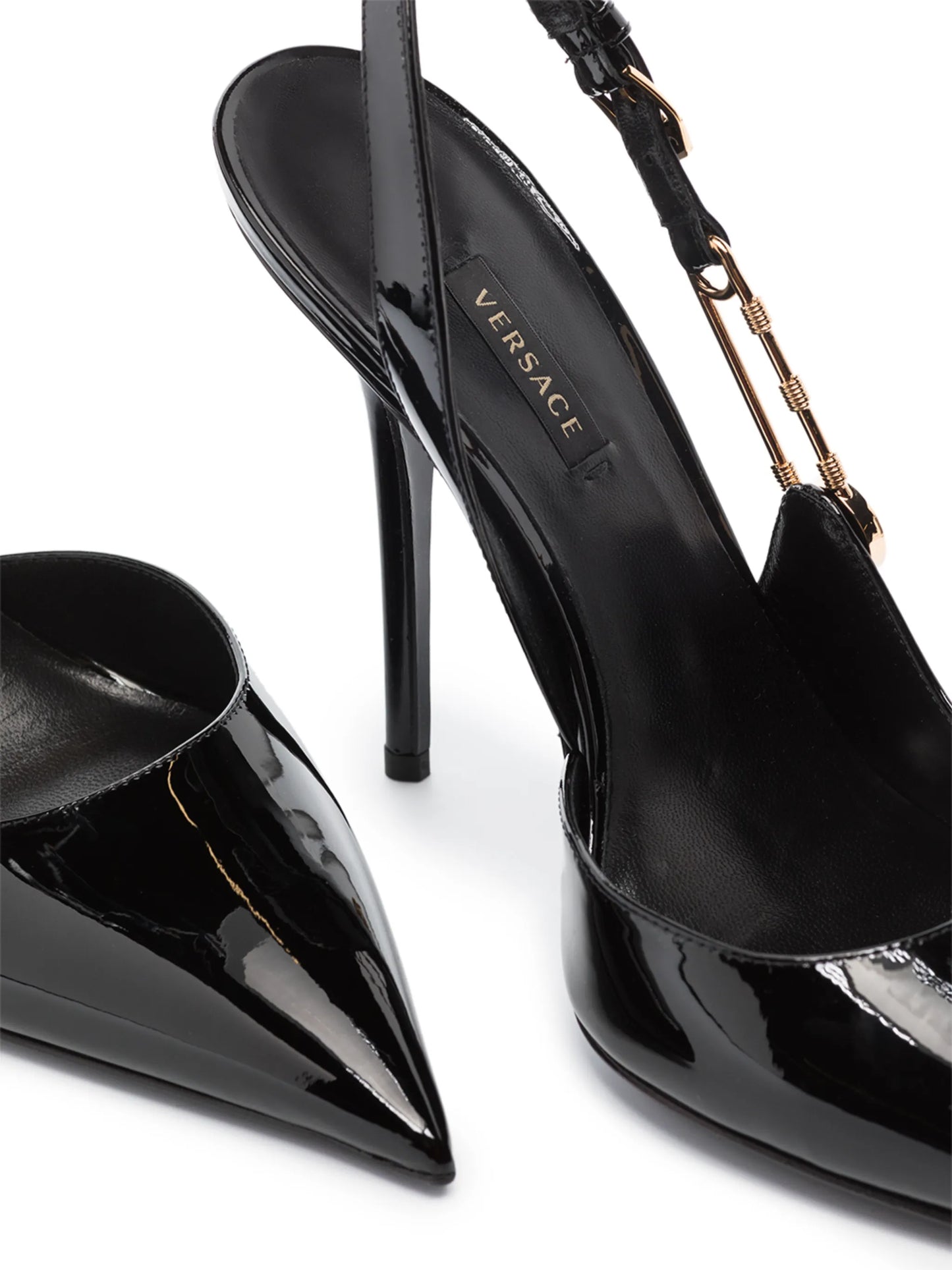 Safety-Pin 110mm slingback pumps