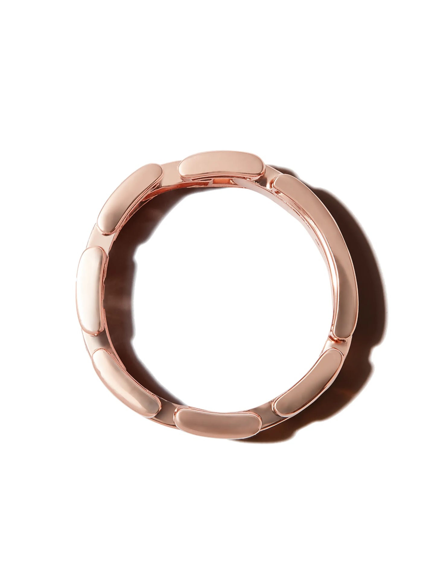 18K rose gold partial pave journey link ring