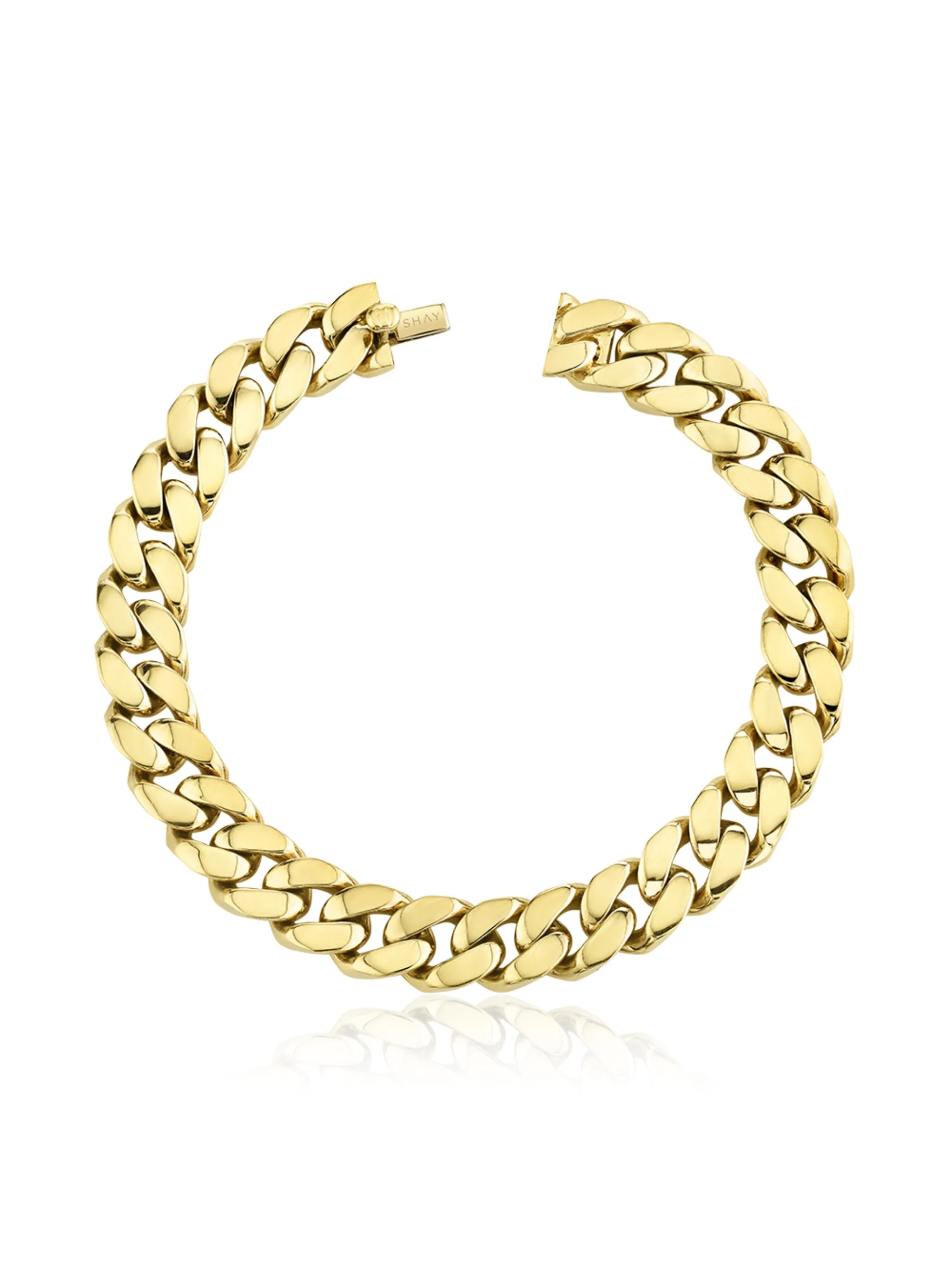 18K yellow gold flat link bracelet