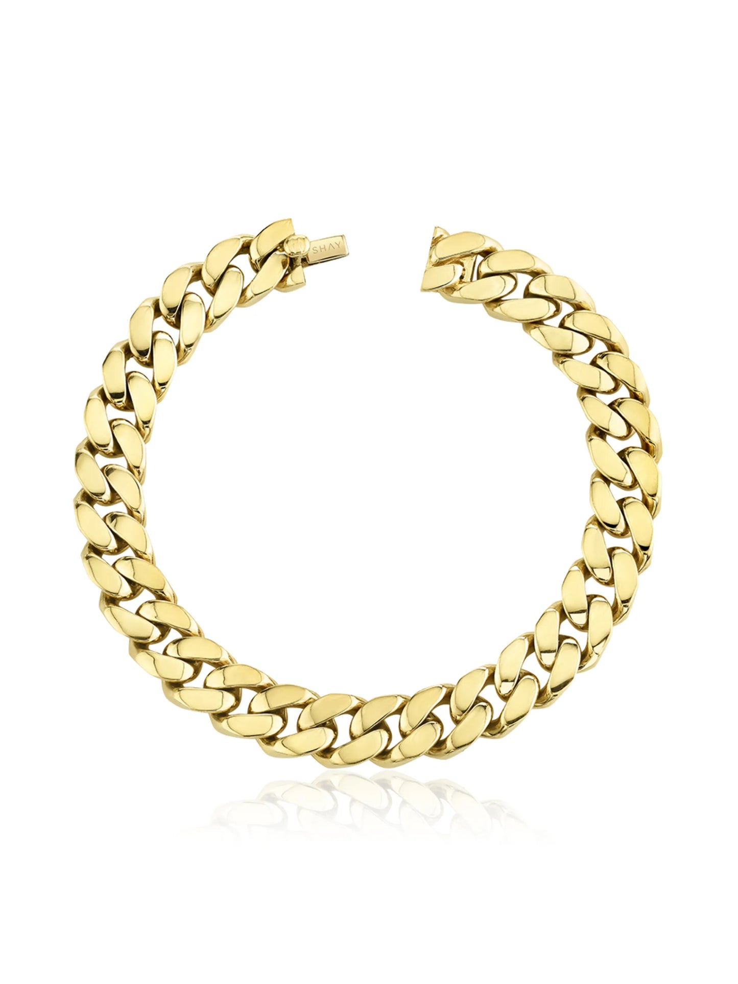 18K yellow gold flat link bracelet