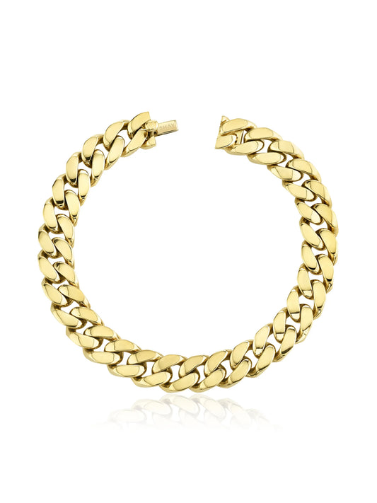 18K yellow gold flat link bracelet
