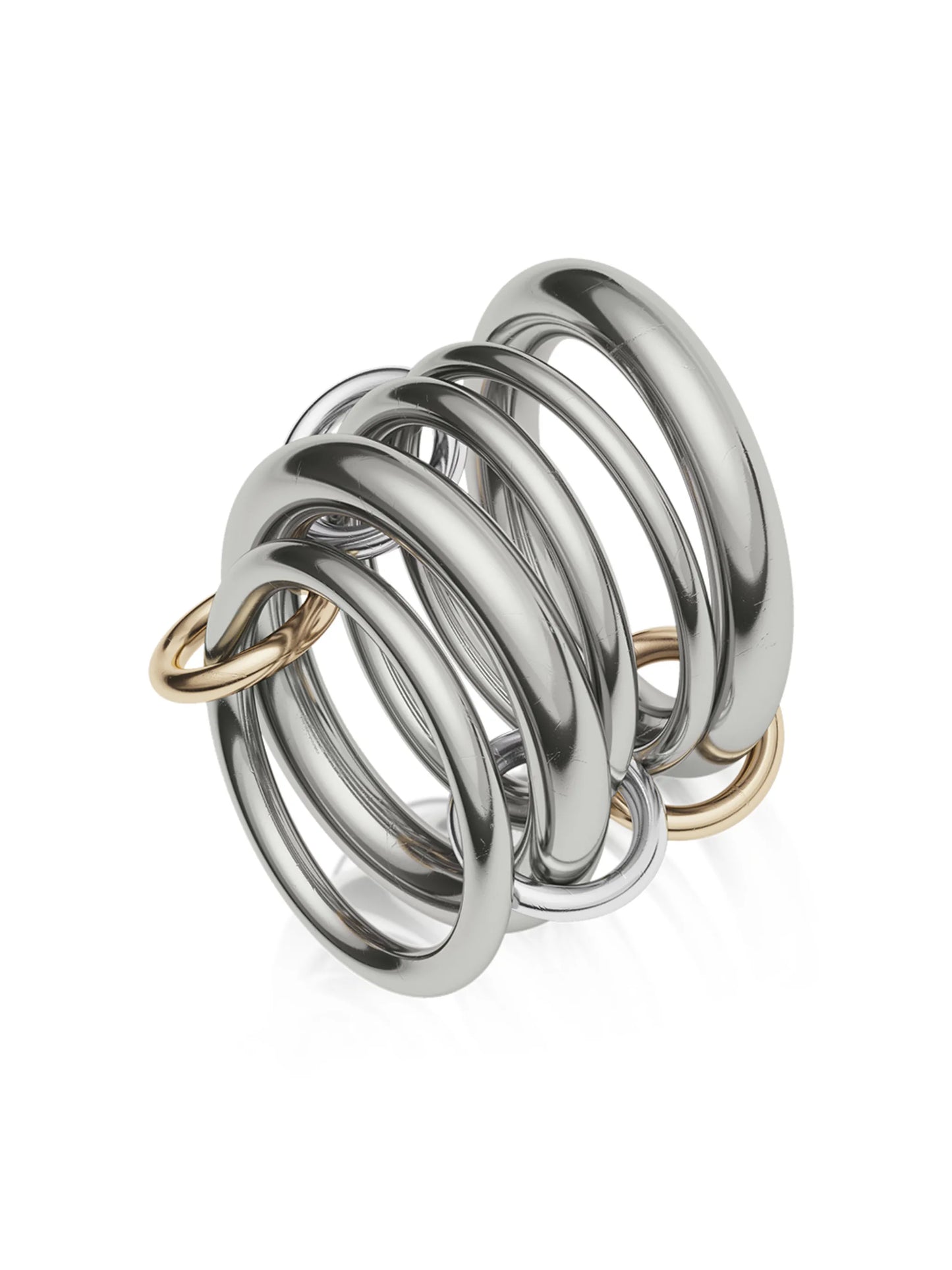 18kt yellow gold Vela linked ring
