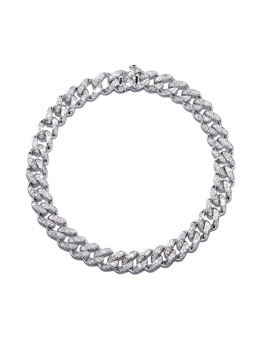 18K white gold diamond chain bracelet