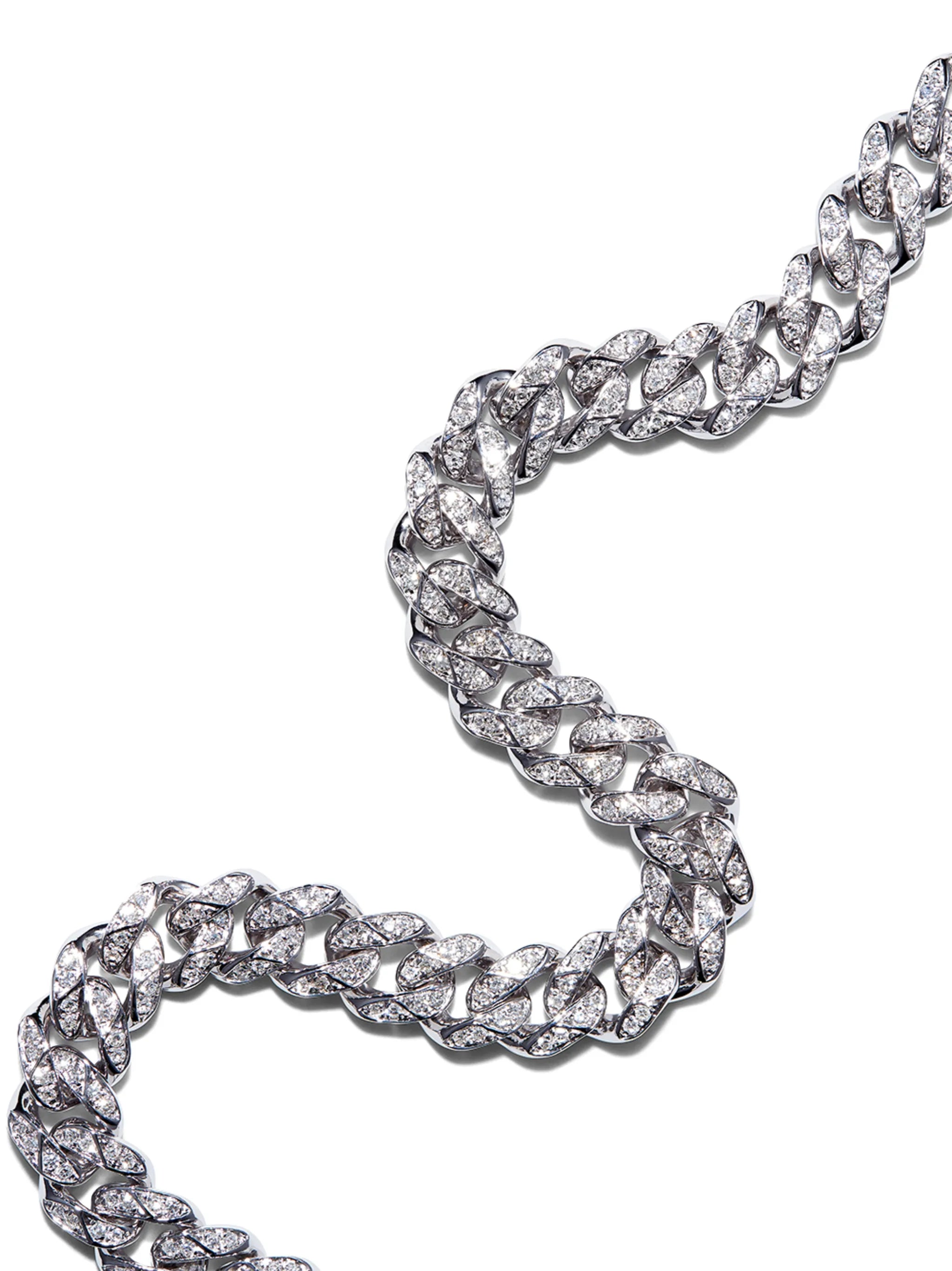 18K white gold diamond chain bracelet