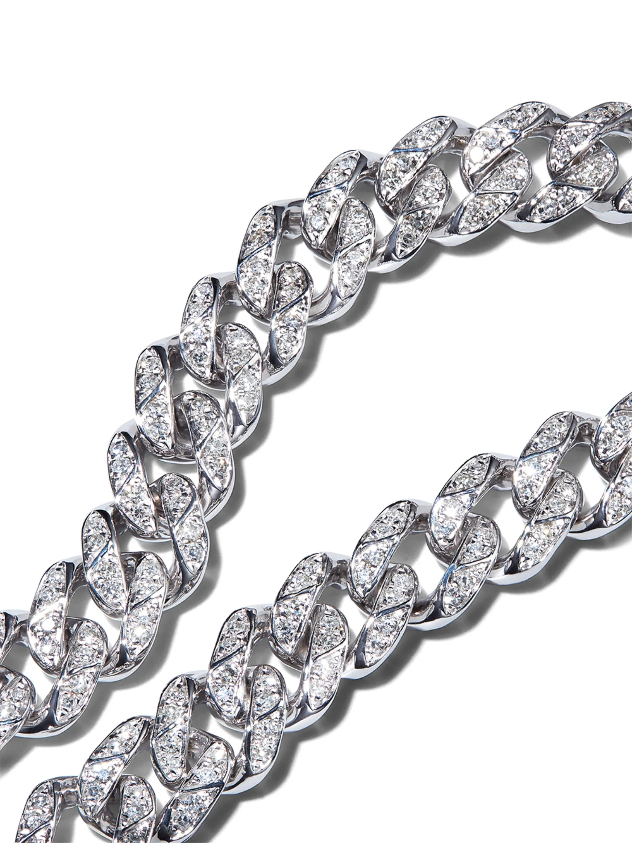 18K white gold diamond chain bracelet