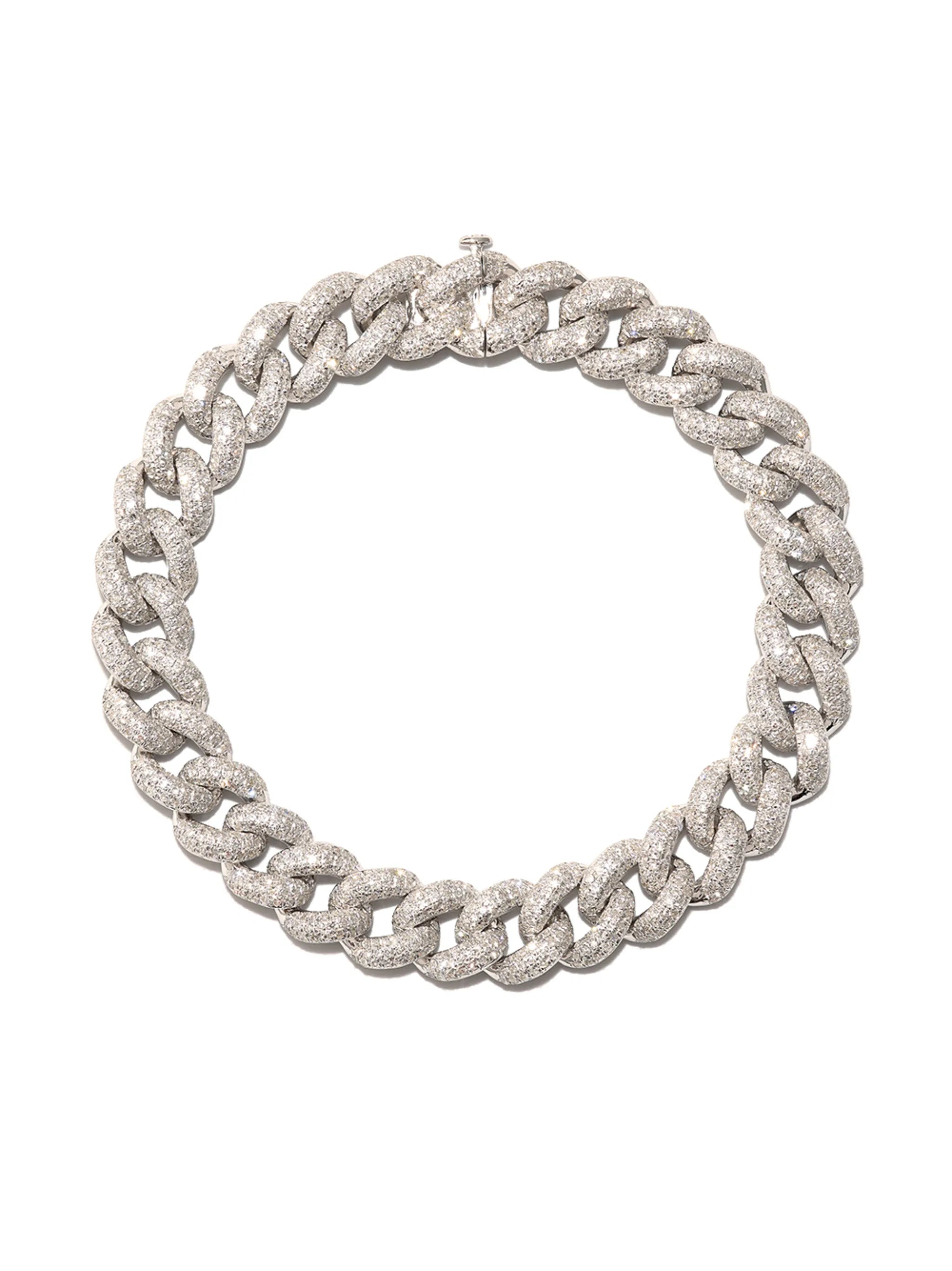 18kt yellow gold diamond chain bracelet