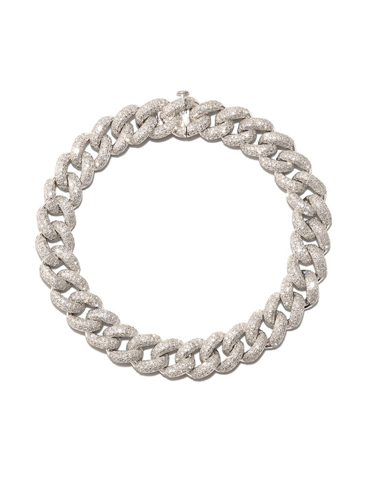 18kt yellow gold diamond chain bracelet