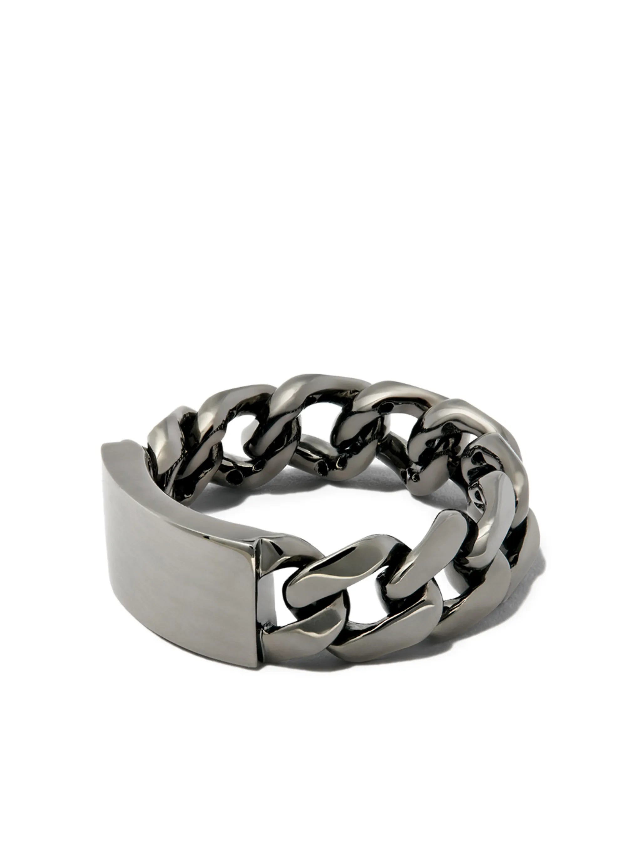 18kt black gold ID flat link ring