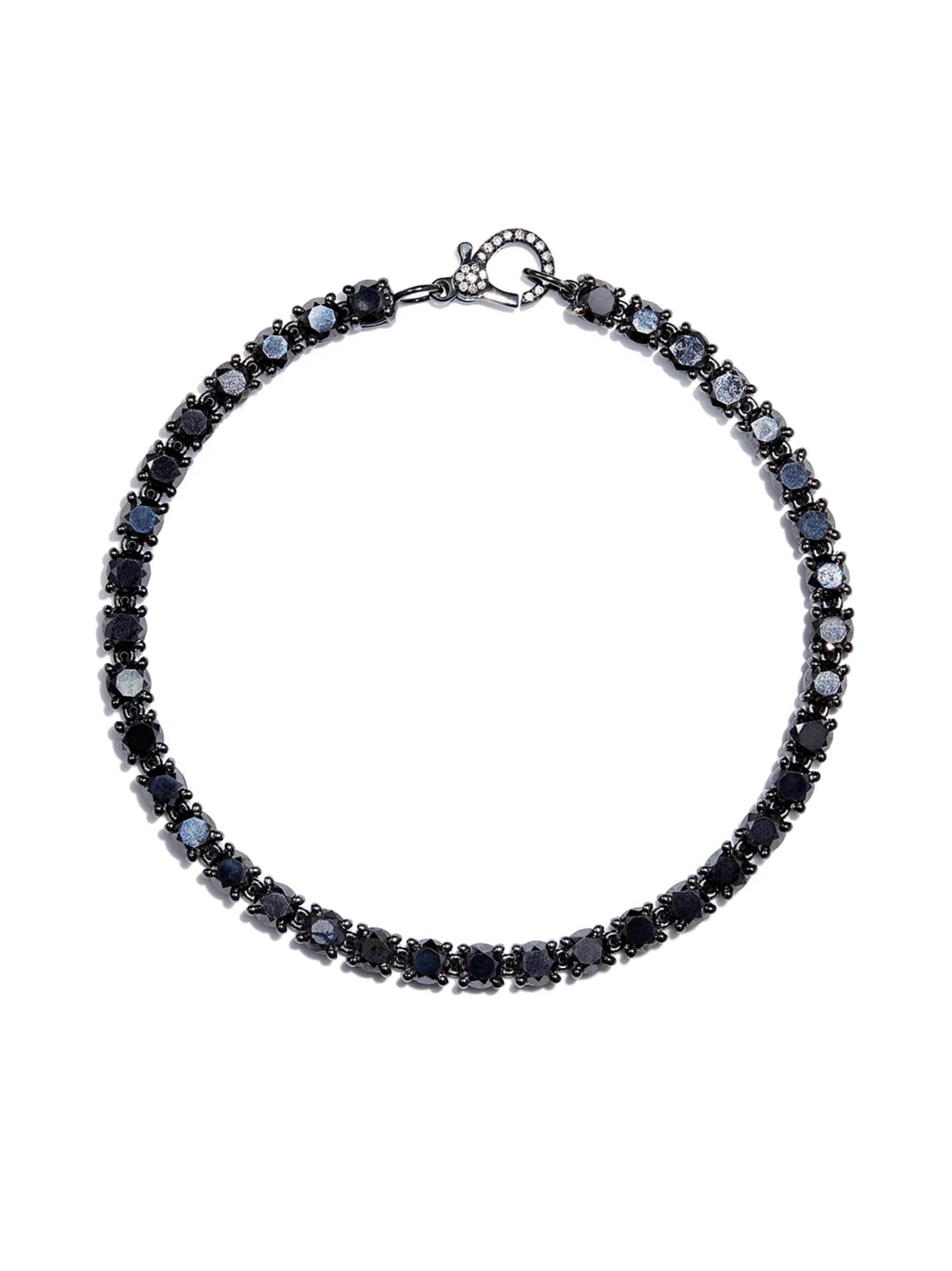 18K black gold tennis diamond bracelet