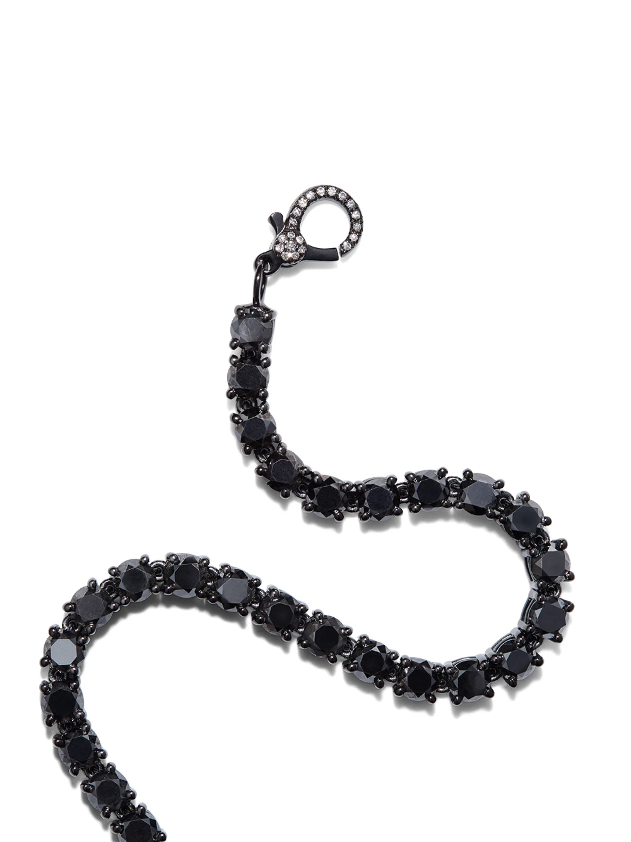 18K black gold tennis diamond bracelet
