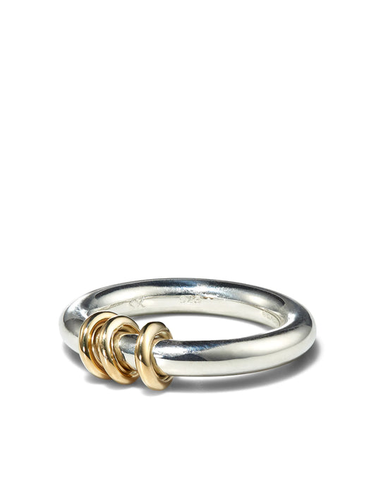 18kt yellow gold and sterling silver Kane linked ring